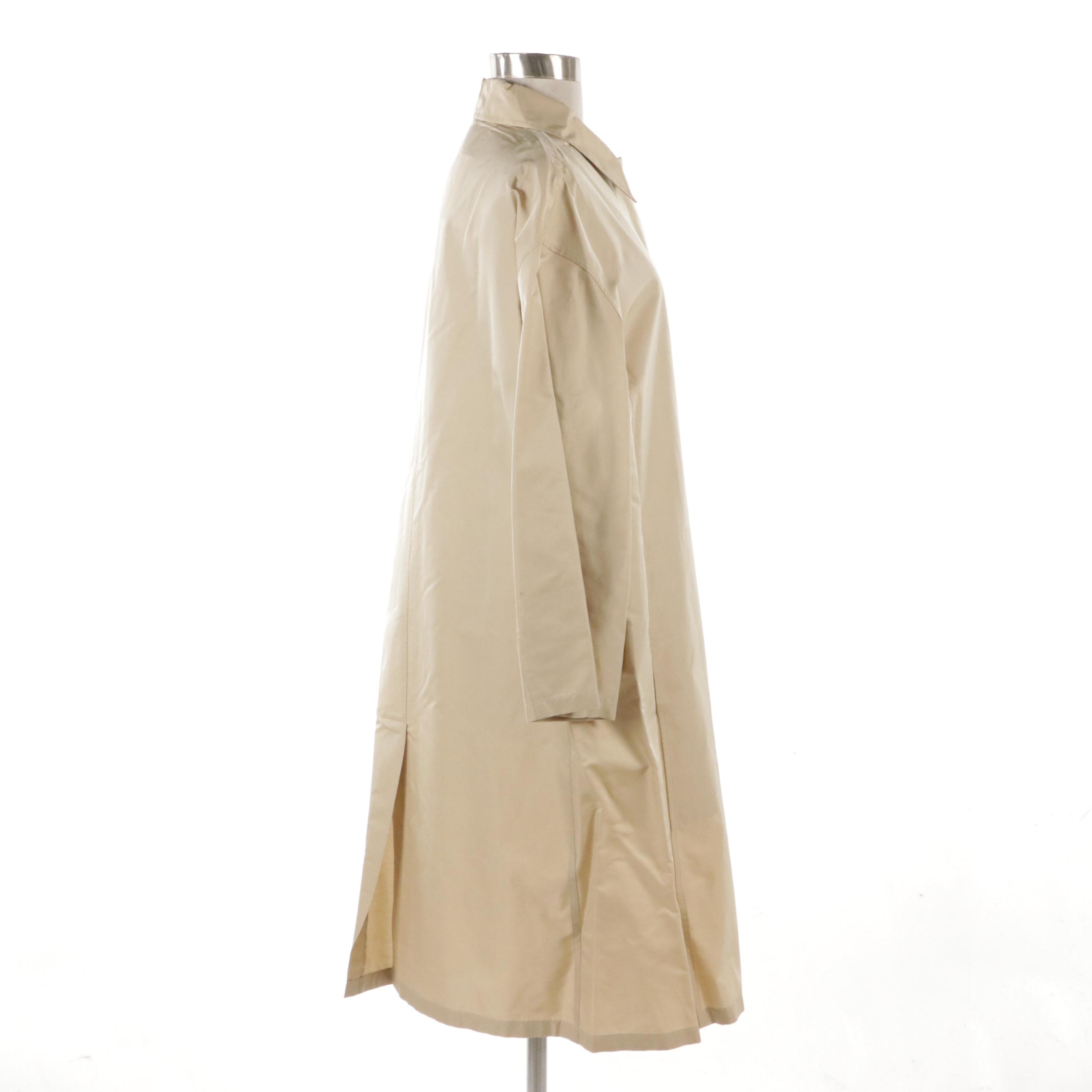 Donna Karan Silk and Cotton Blend Trench Style Coat with Escada Sleeveless Top