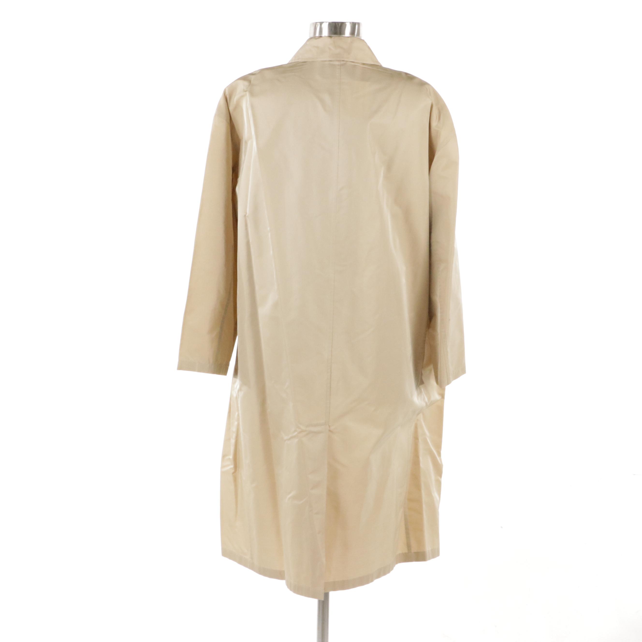 Donna Karan Silk and Cotton Blend Trench Style Coat with Escada Sleeveless Top