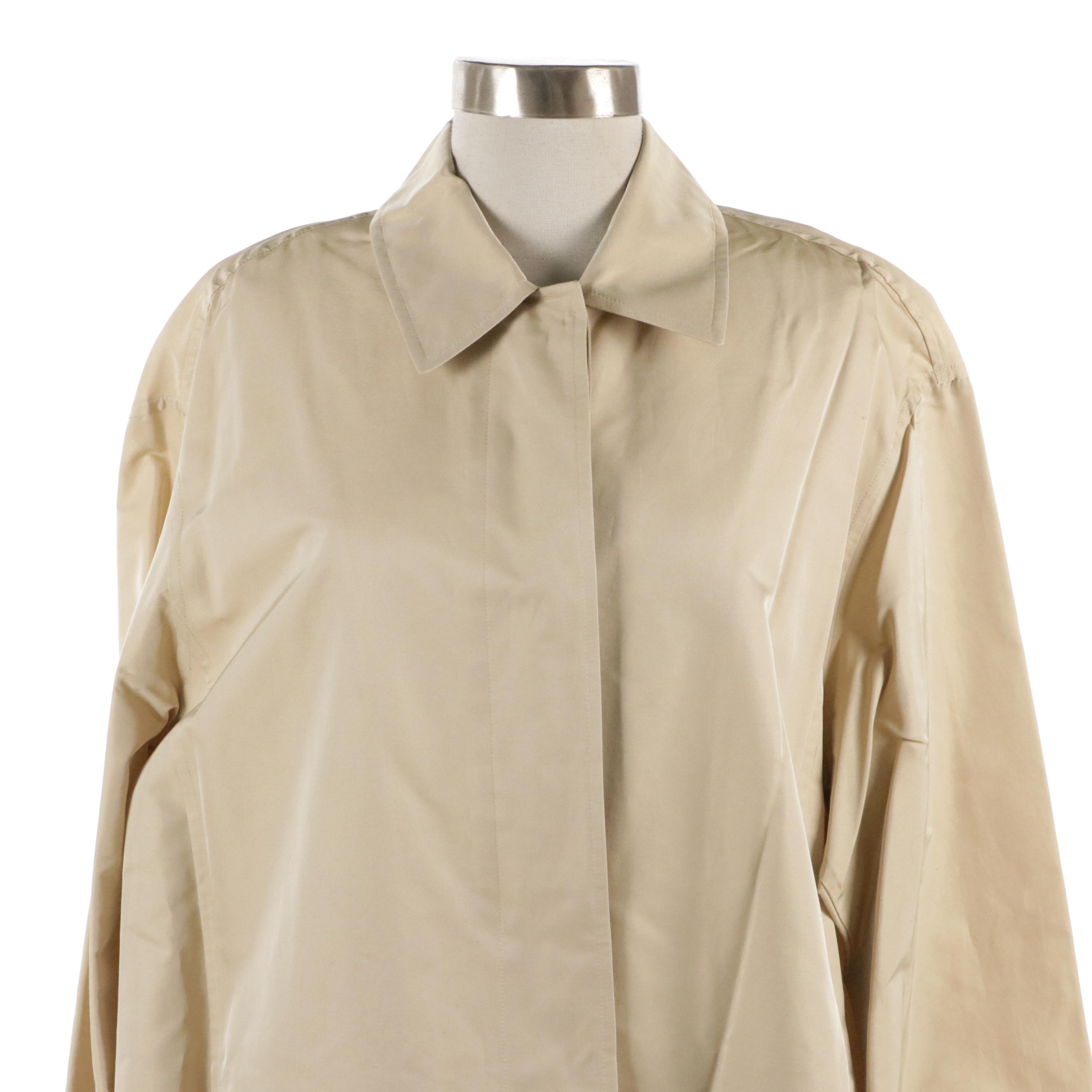 Donna Karan Silk and Cotton Blend Trench Style Coat with Escada Sleeveless Top