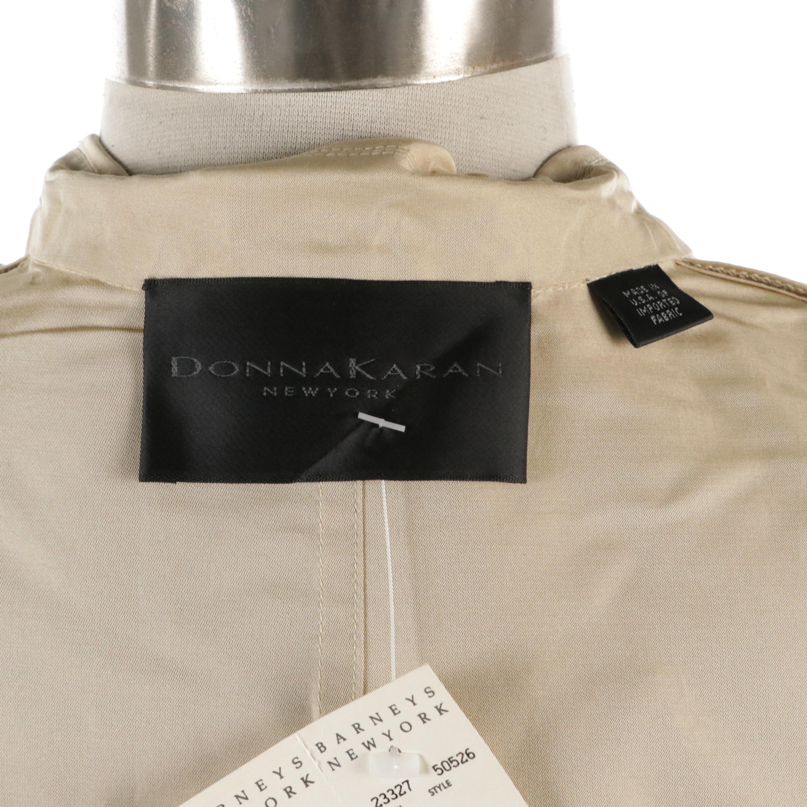 Donna Karan Silk and Cotton Blend Trench Style Coat with Escada Sleeveless Top