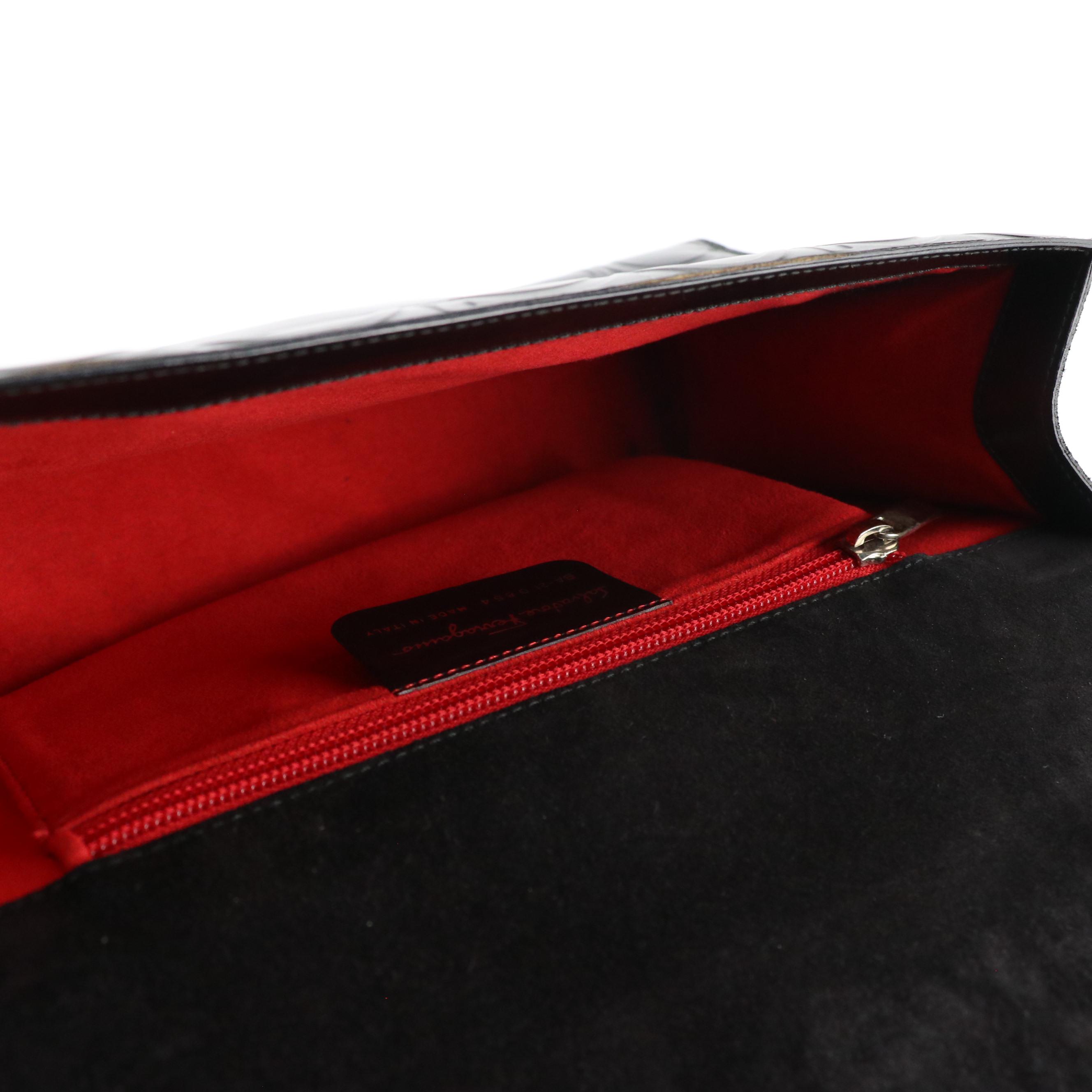 Salvatore Ferragamo Gancini Embossed Front Flap Shoulder Bag