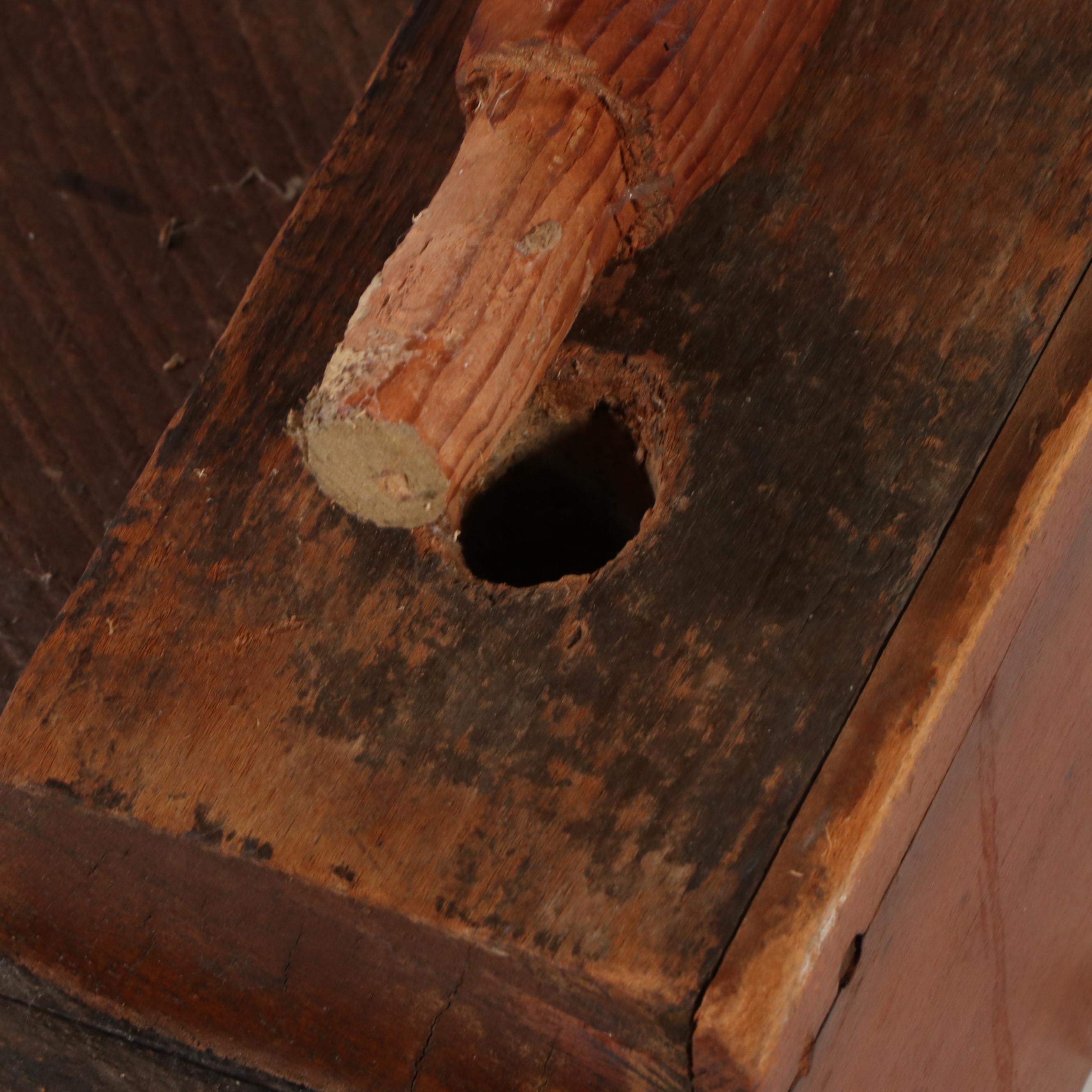 American Primitive Cobbler's Bench with Leather Seat, Late 19th Century