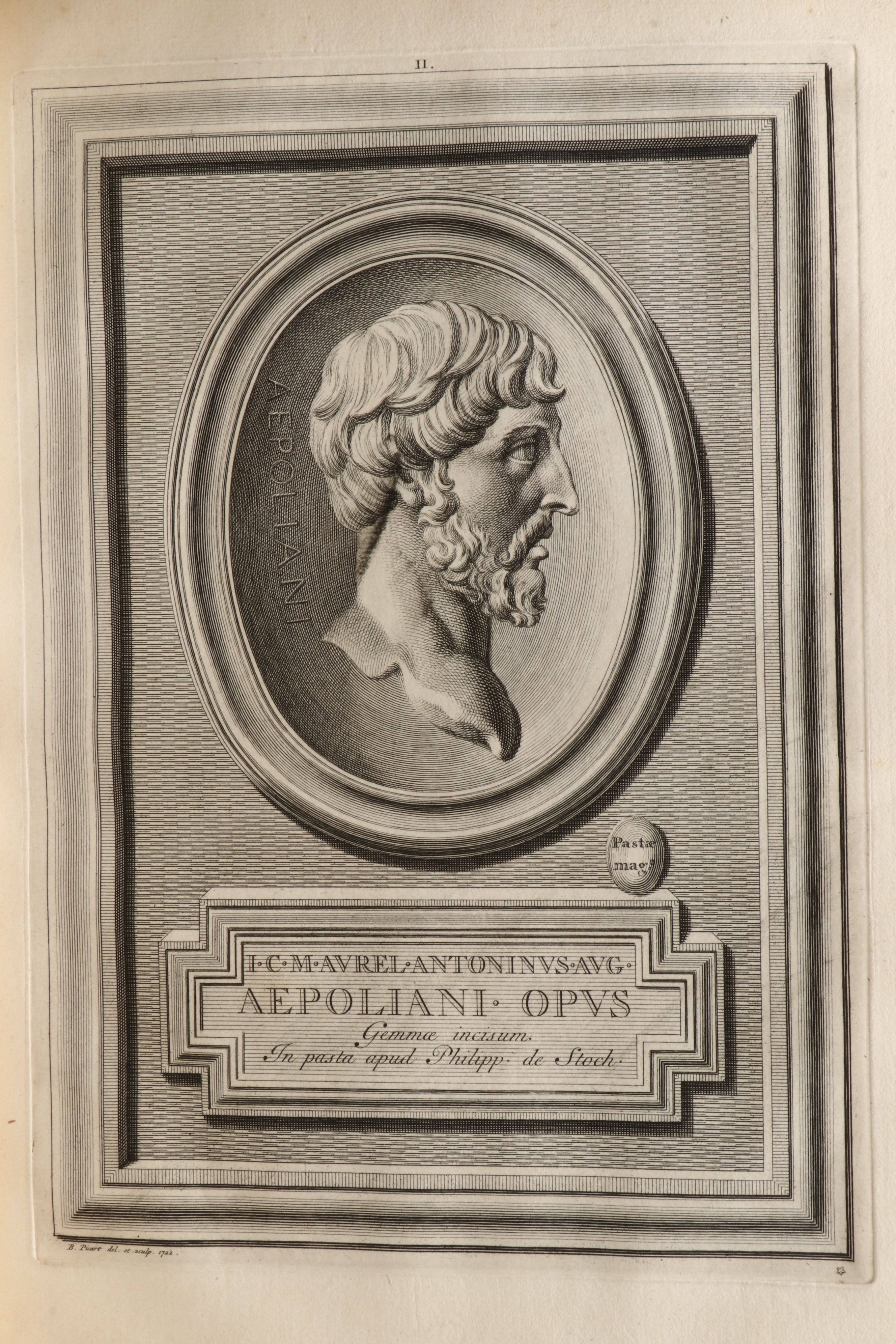 Latin and French "Engraved Ancient Stones" by Philippe de Stosch, 1724
