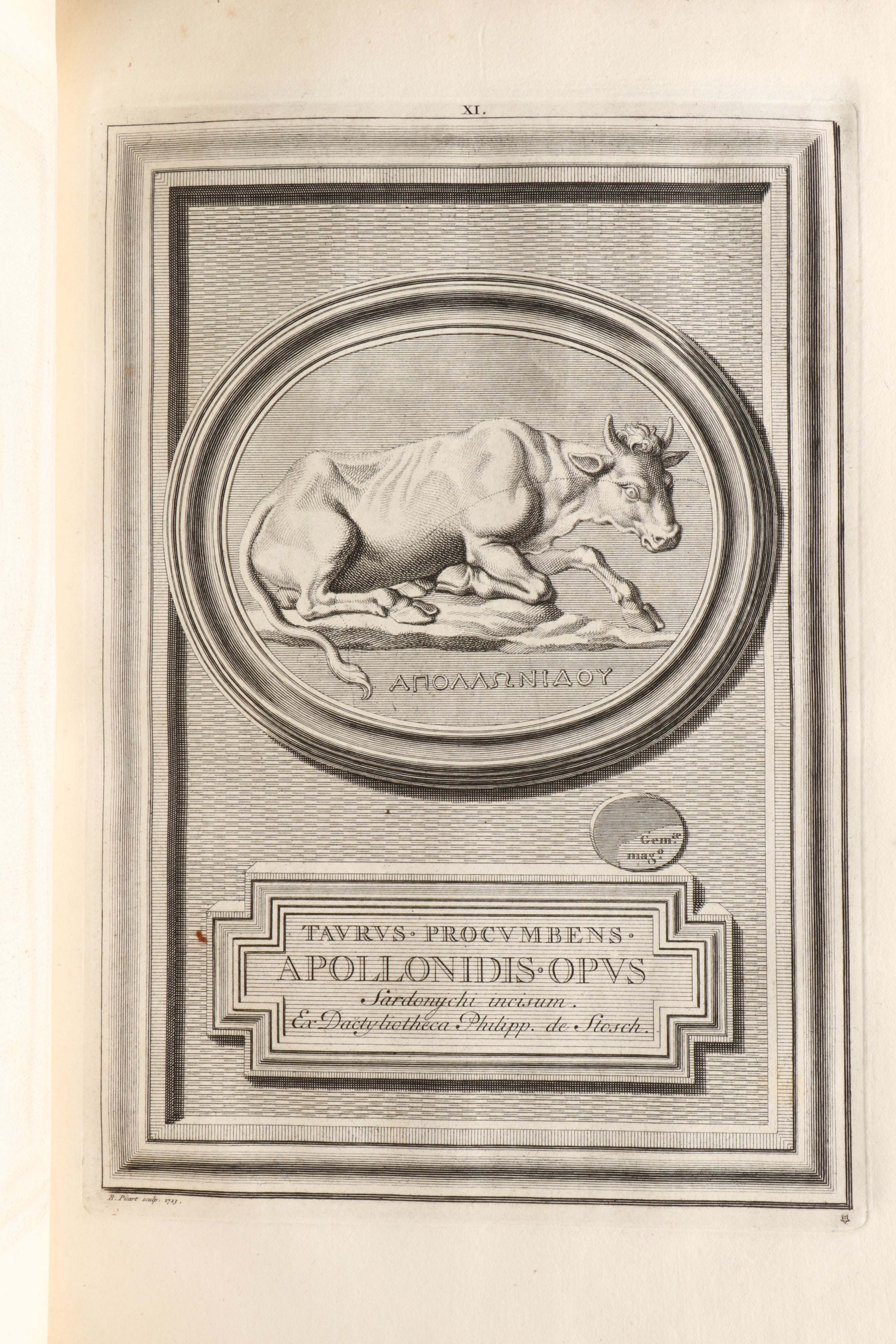 Latin and French "Engraved Ancient Stones" by Philippe de Stosch, 1724