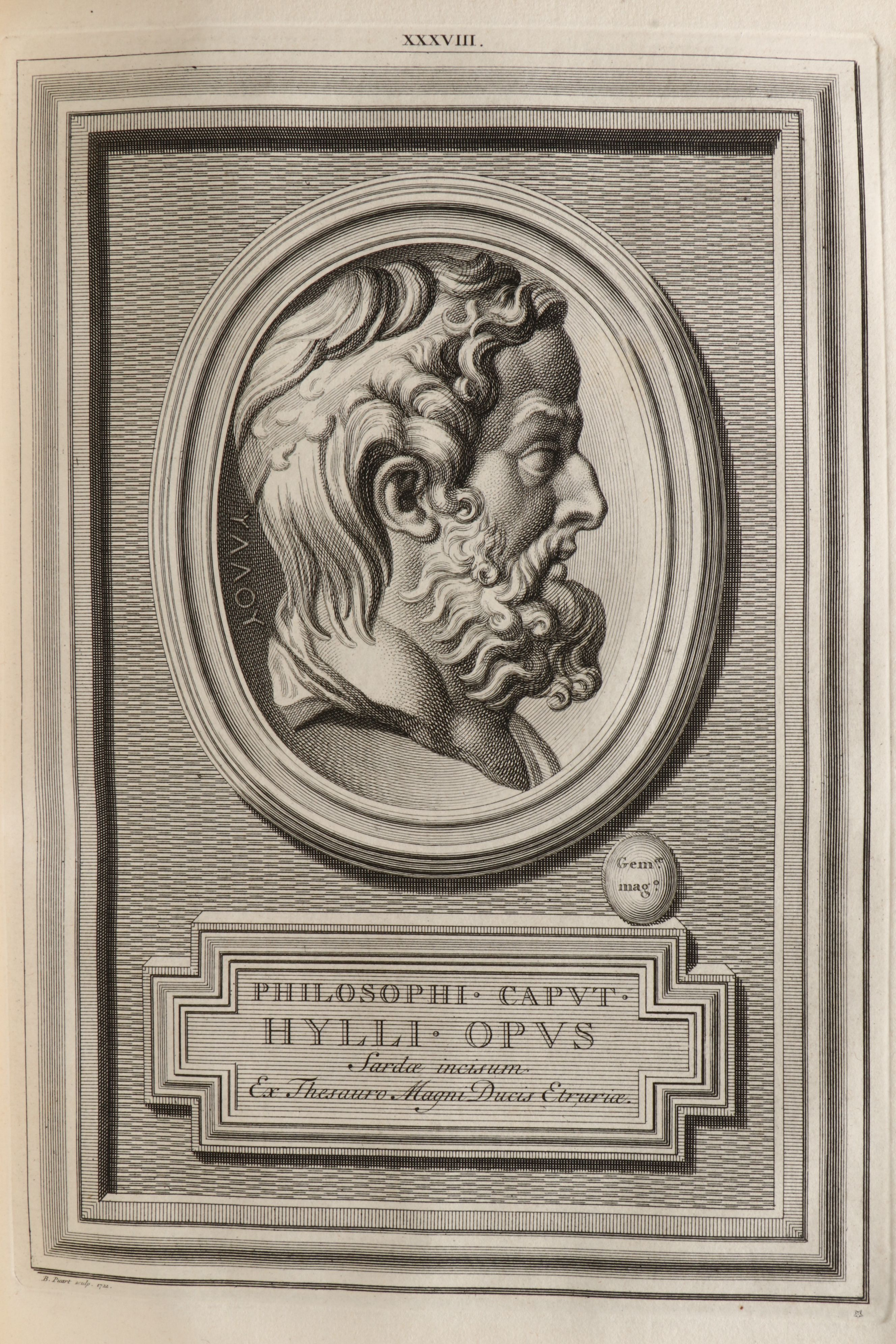 Latin and French "Engraved Ancient Stones" by Philippe de Stosch, 1724