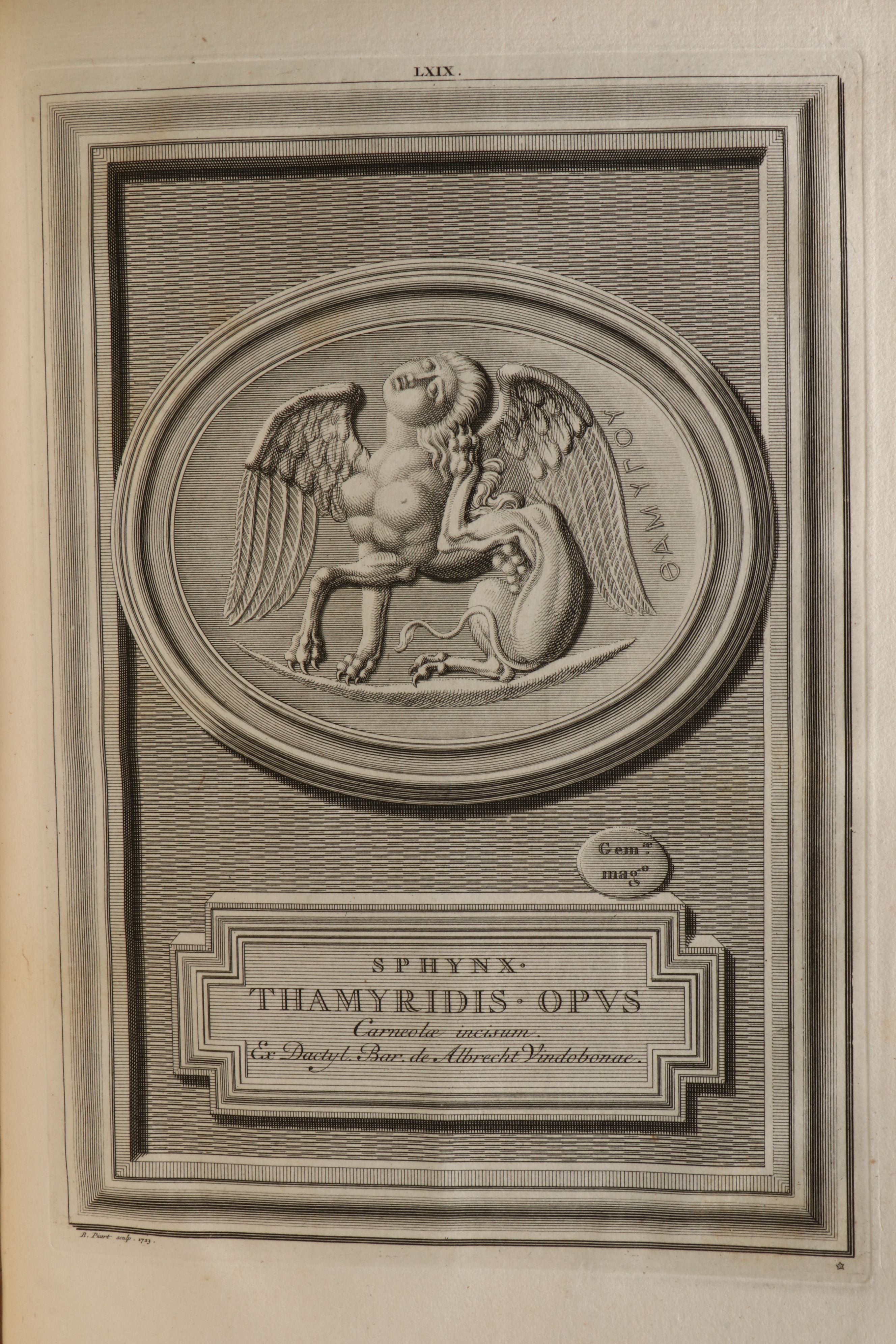 Latin and French "Engraved Ancient Stones" by Philippe de Stosch, 1724