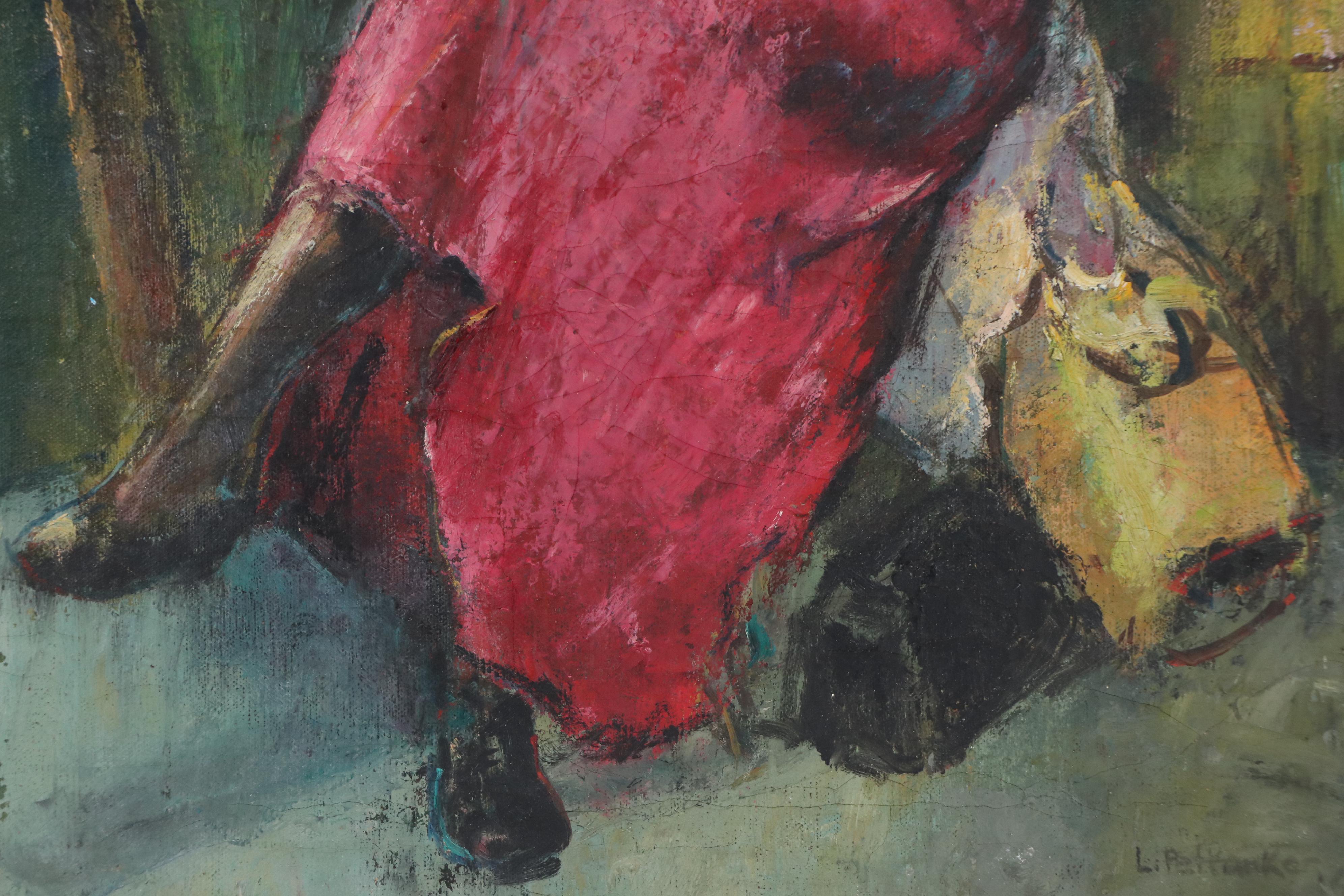 Impressionist Style Oil Painting of Seated Woman, 1887