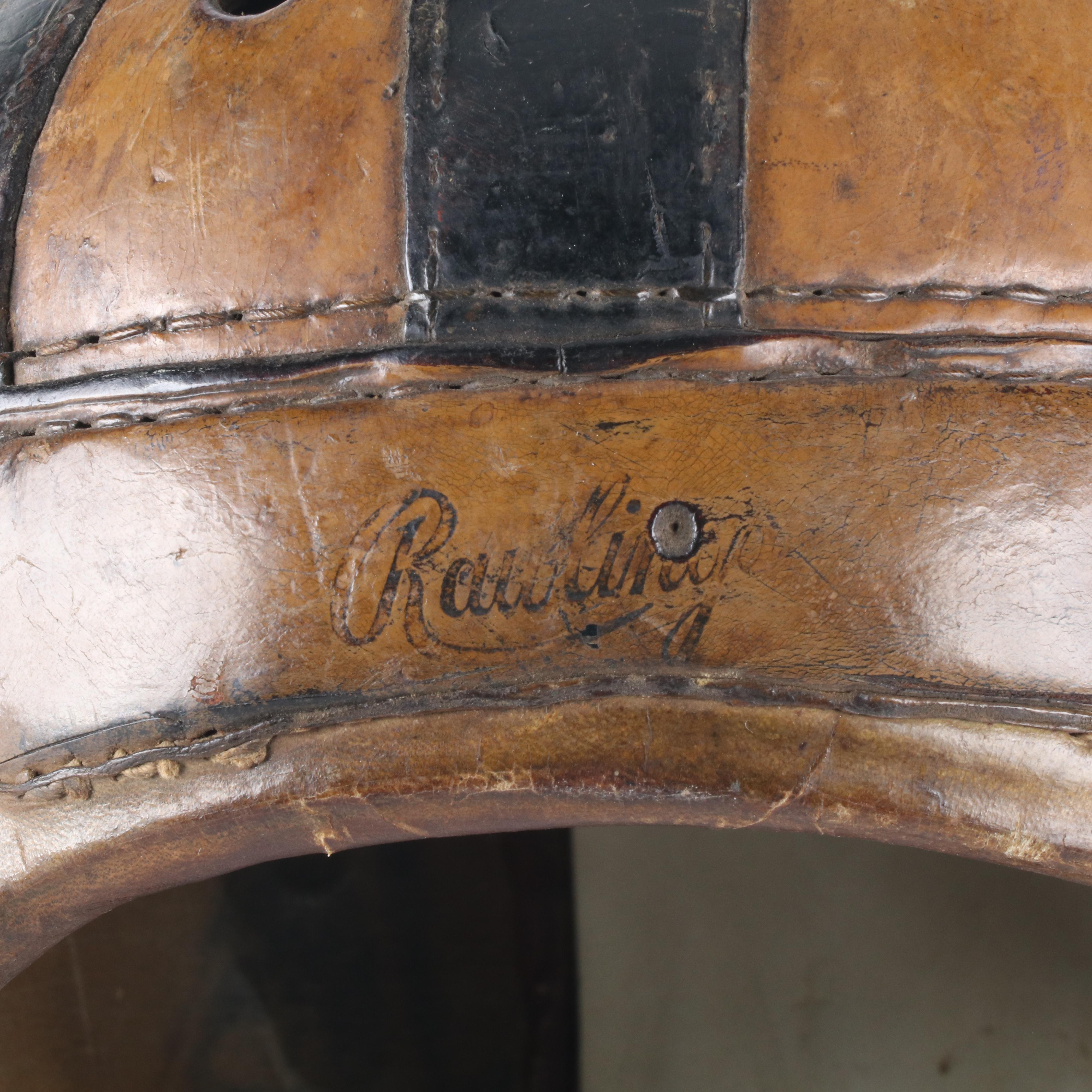 1930s Rawlings Leather Football Helmet, Size 6