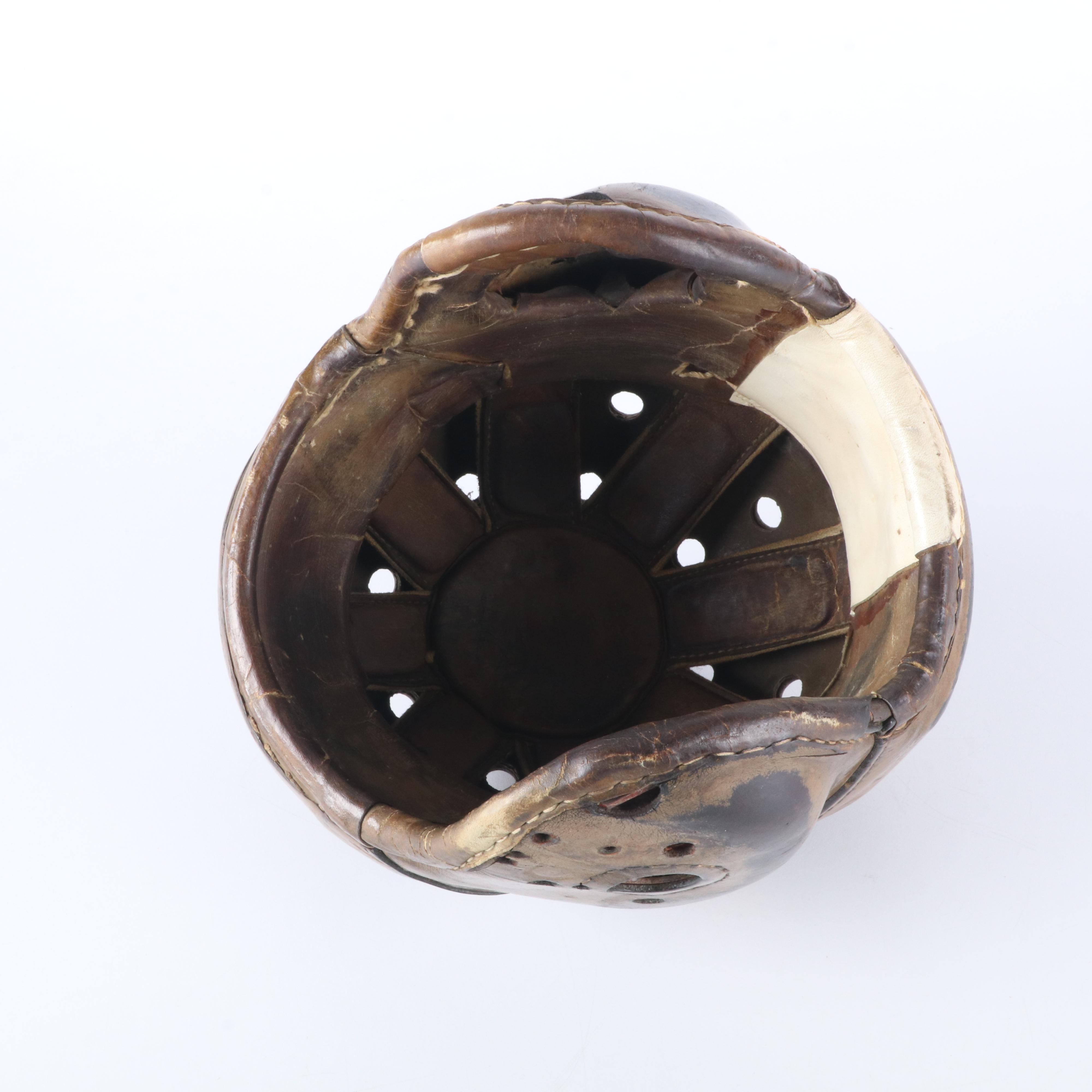 1930s Rawlings Leather Football Helmet, Size 6