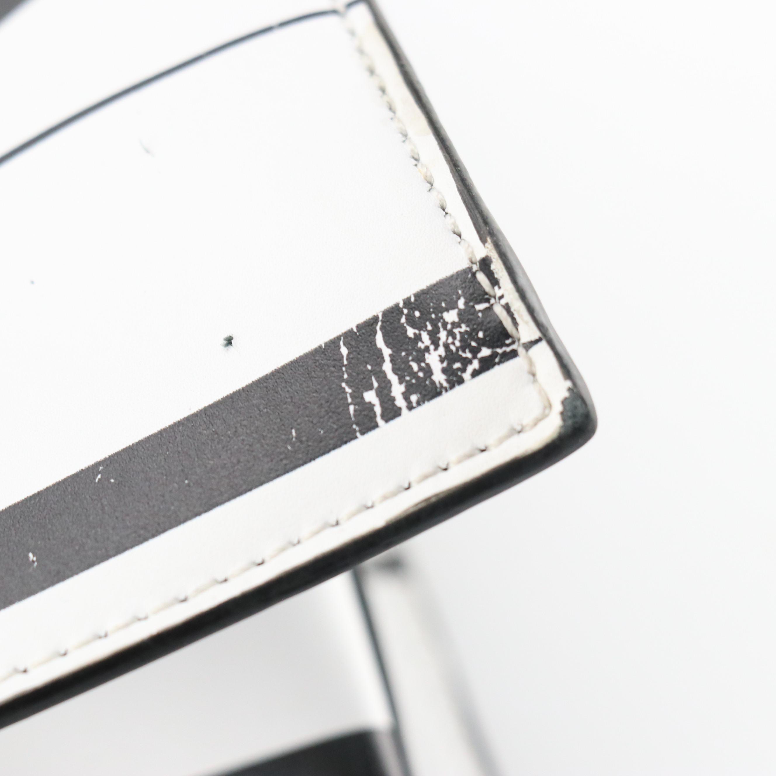 Valentino Garavani Large Shopper Tote in Black & White VLTN Logo Leather