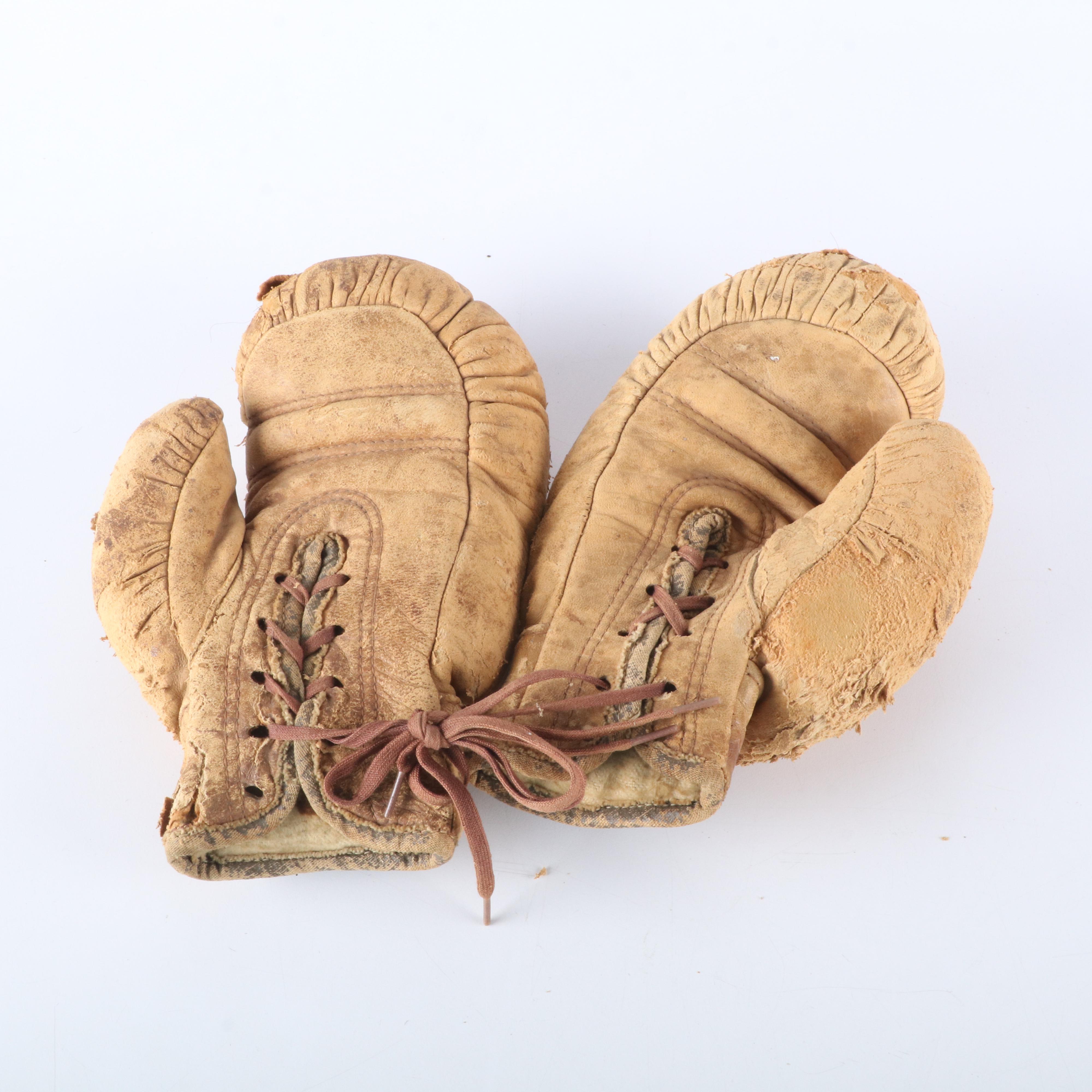 1930s Everlast 8" 4-Oz. Leather Boxing Gloves