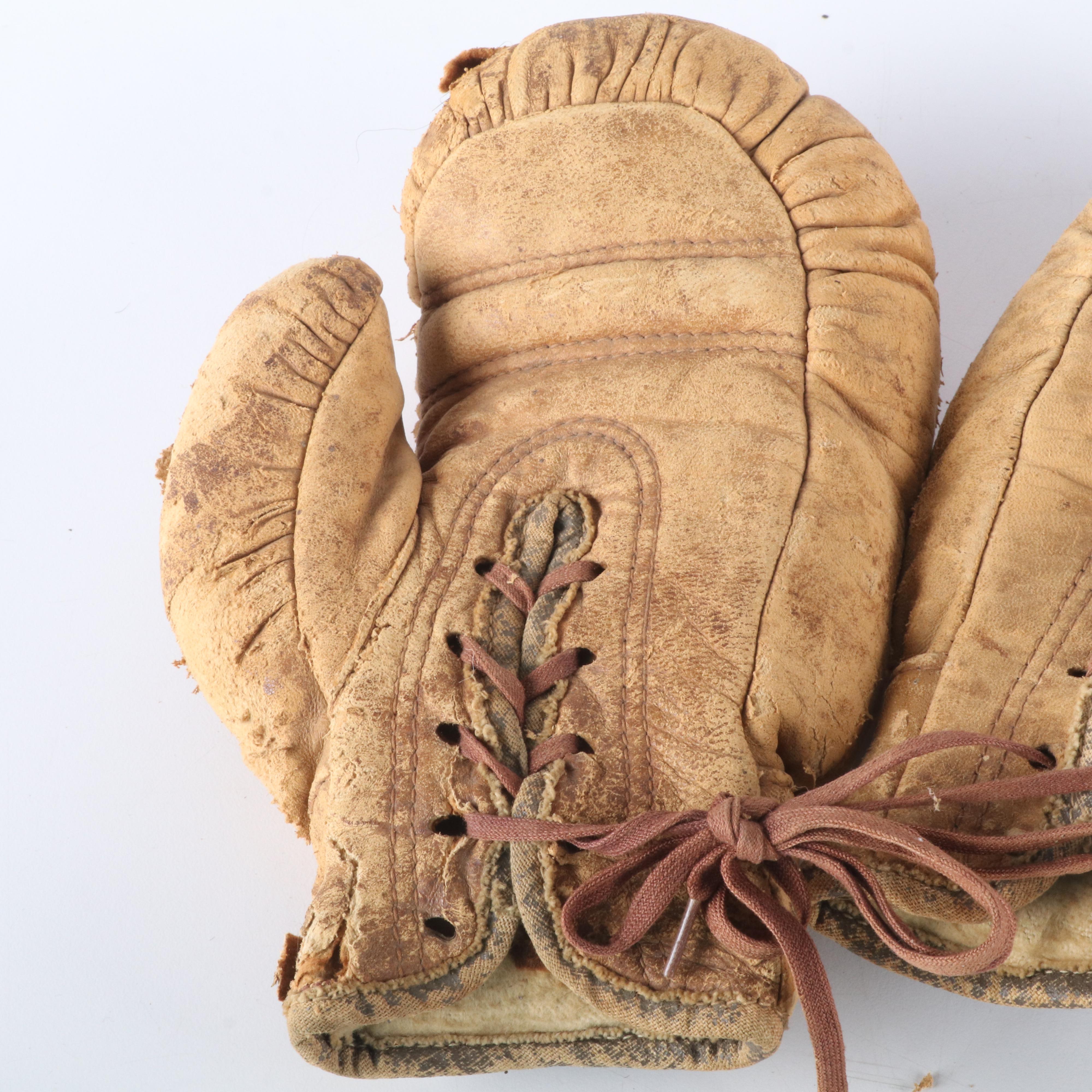 1930s Everlast 8" 4-Oz. Leather Boxing Gloves