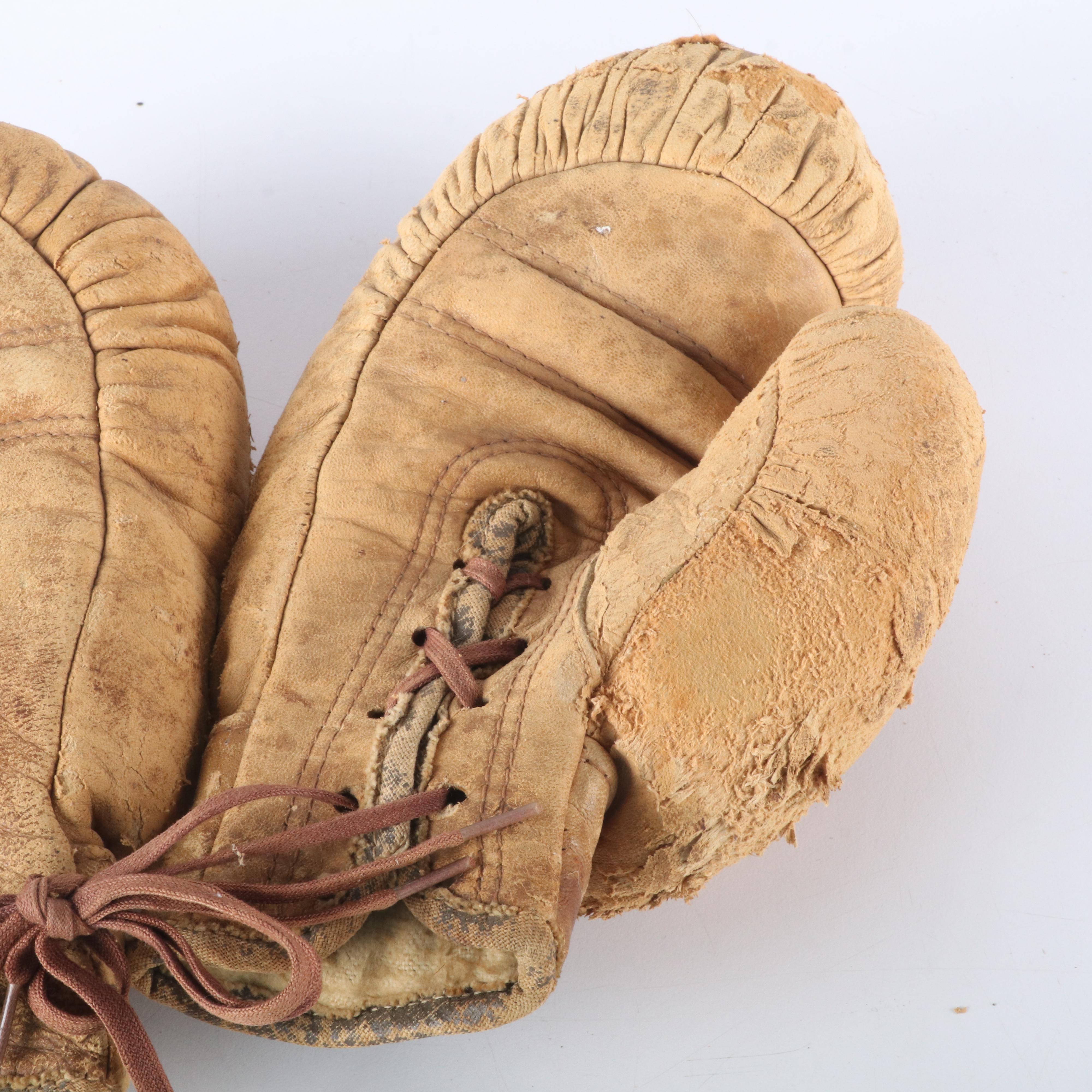 1930s Everlast 8" 4-Oz. Leather Boxing Gloves