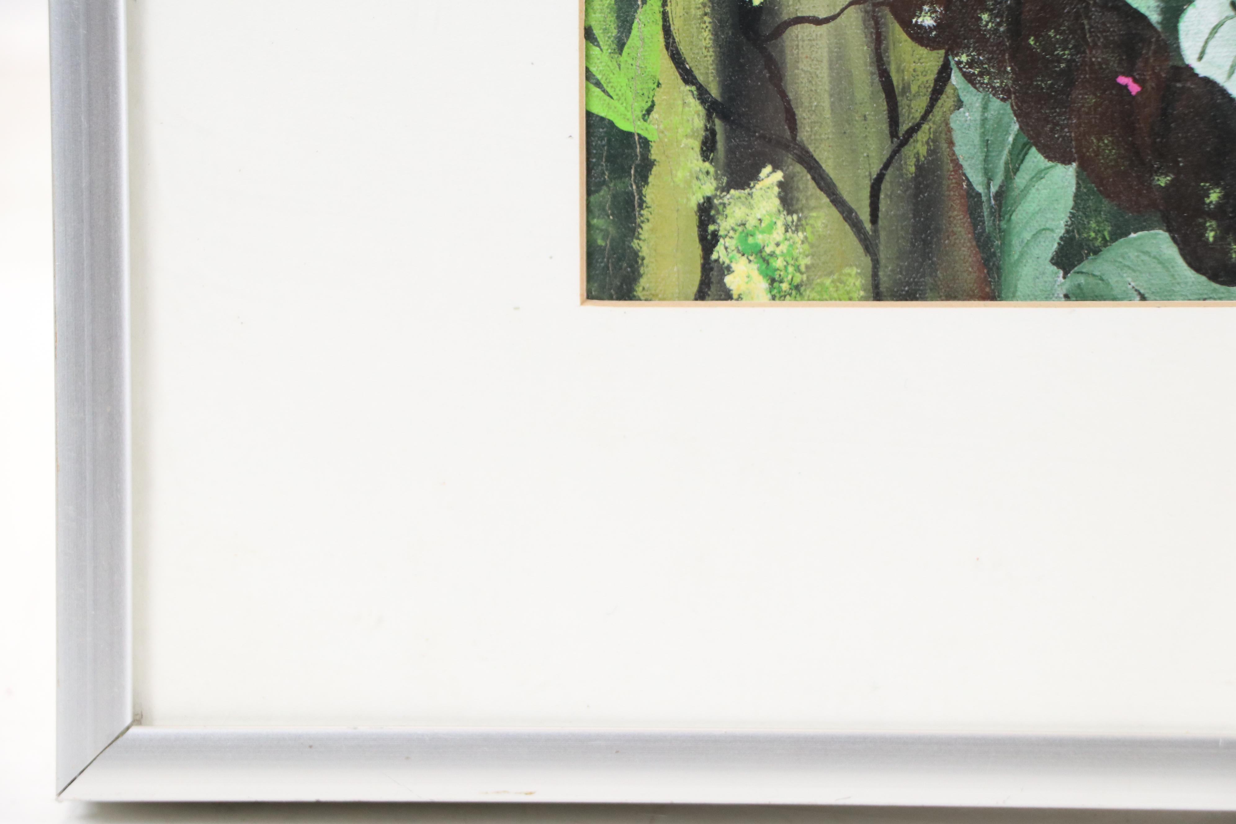 Jungle Landscape Oil Painting with Monkeys