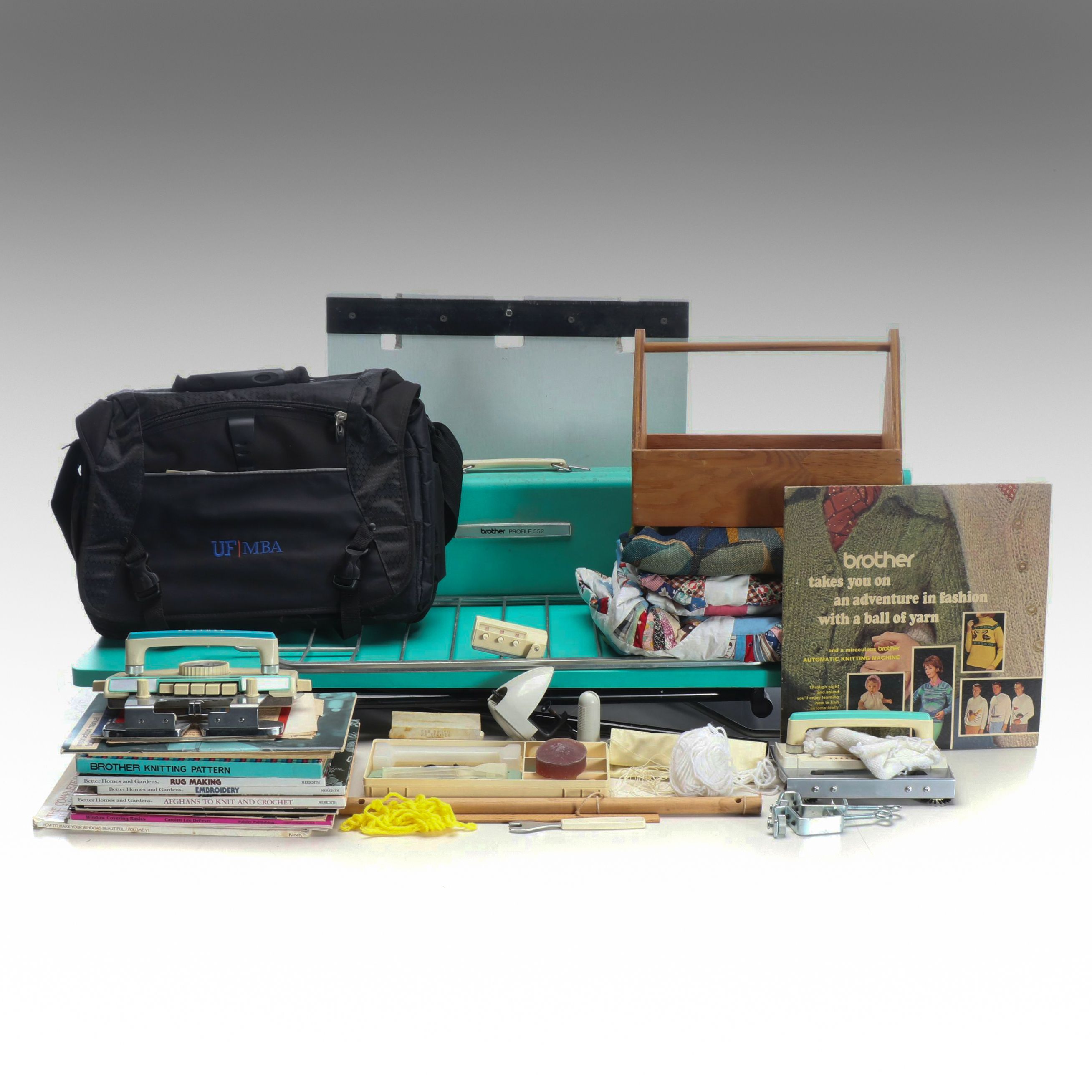 Brother Profile 552 Knitting Machine with Folding Table and More