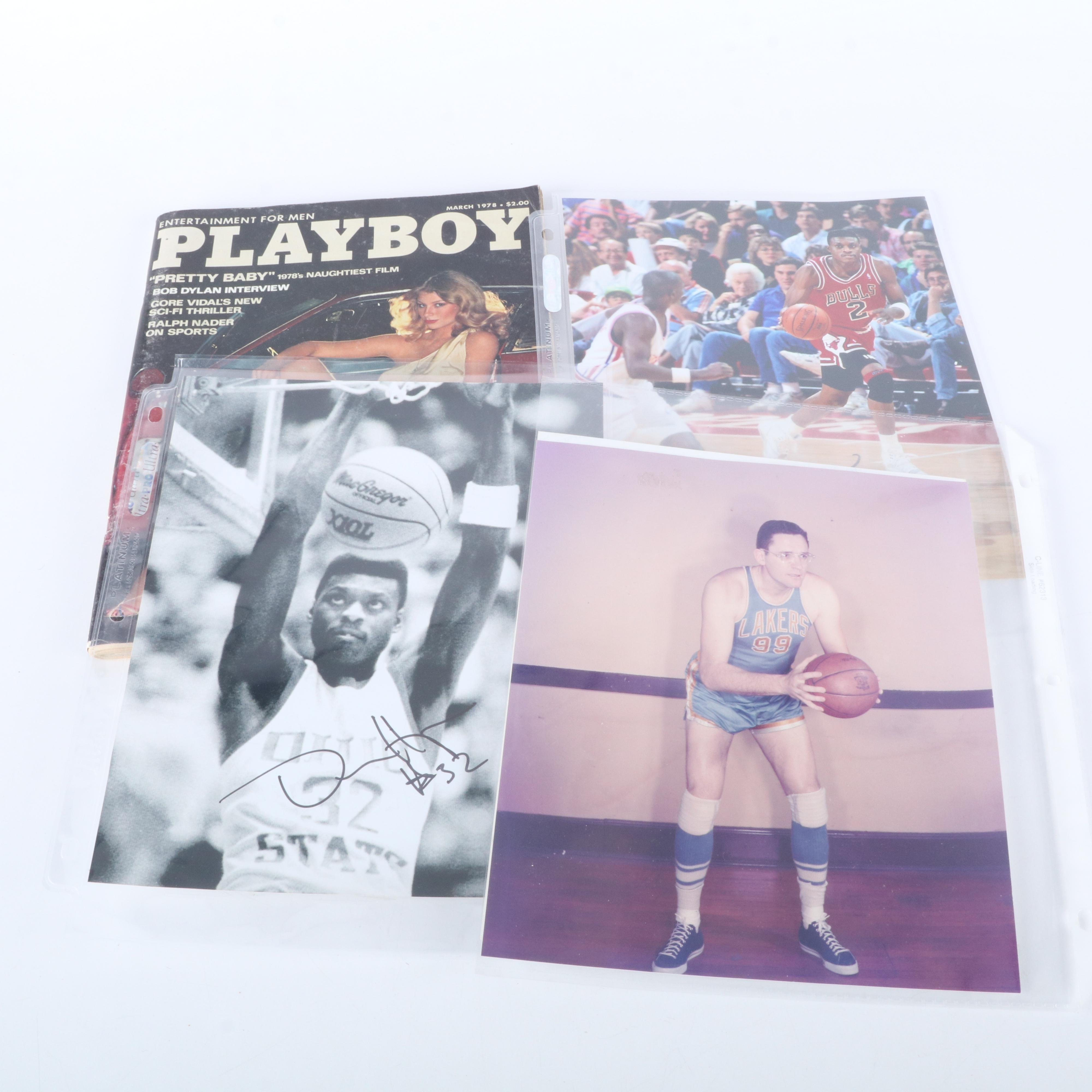 Two Signed Dennis Hopson Bulls/Buckeyes Photos, 1978 Playboy and More
