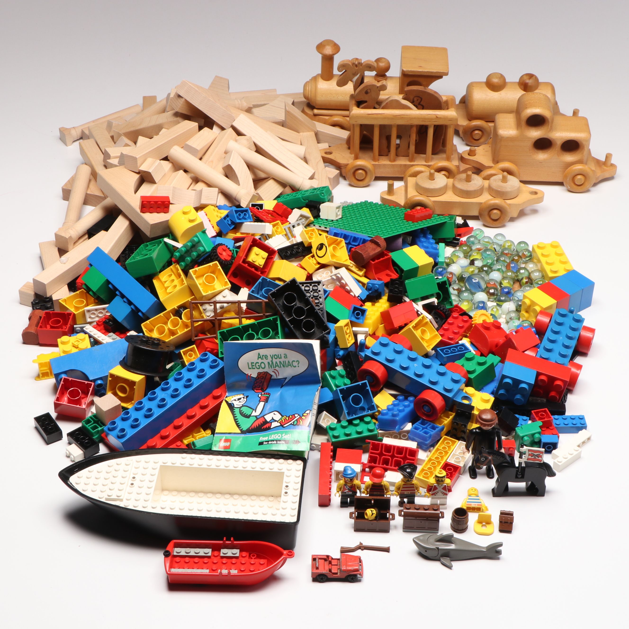 LEGOs, Wooden Building Blocks, Marbles and More Pretend Play Toys