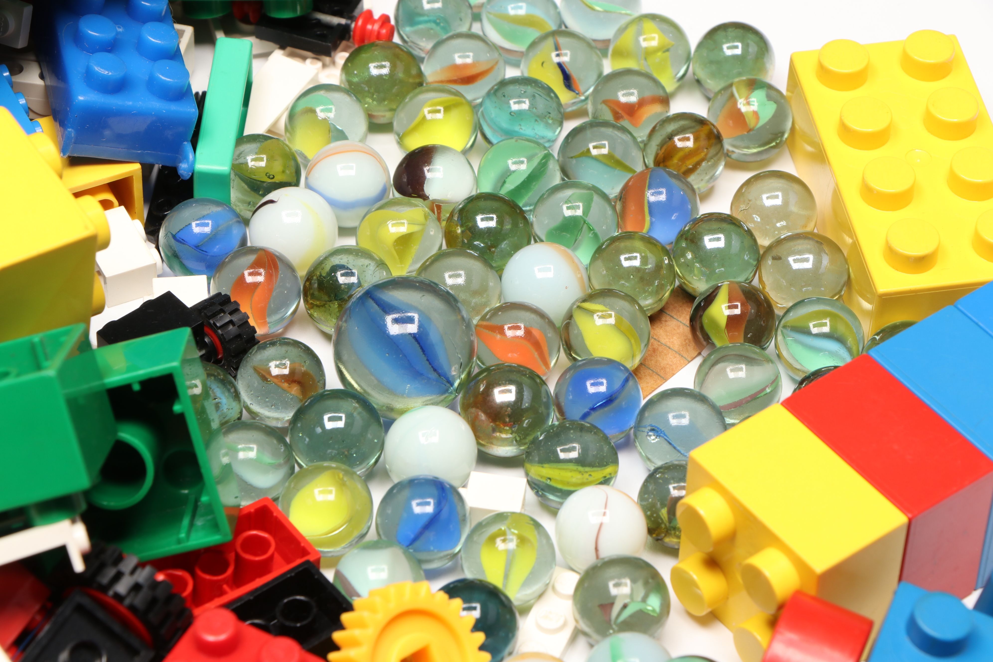 LEGOs, Wooden Building Blocks, Marbles and More Pretend Play Toys
