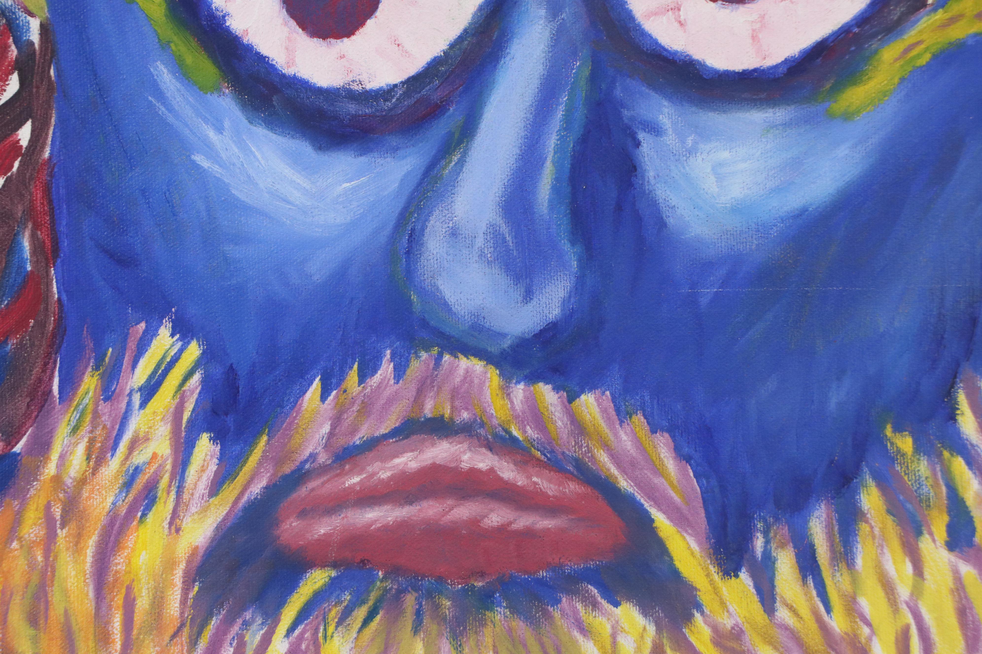 Jon Barton Abstract Surrealist Style Acrylic Painting of Man, 21st Century