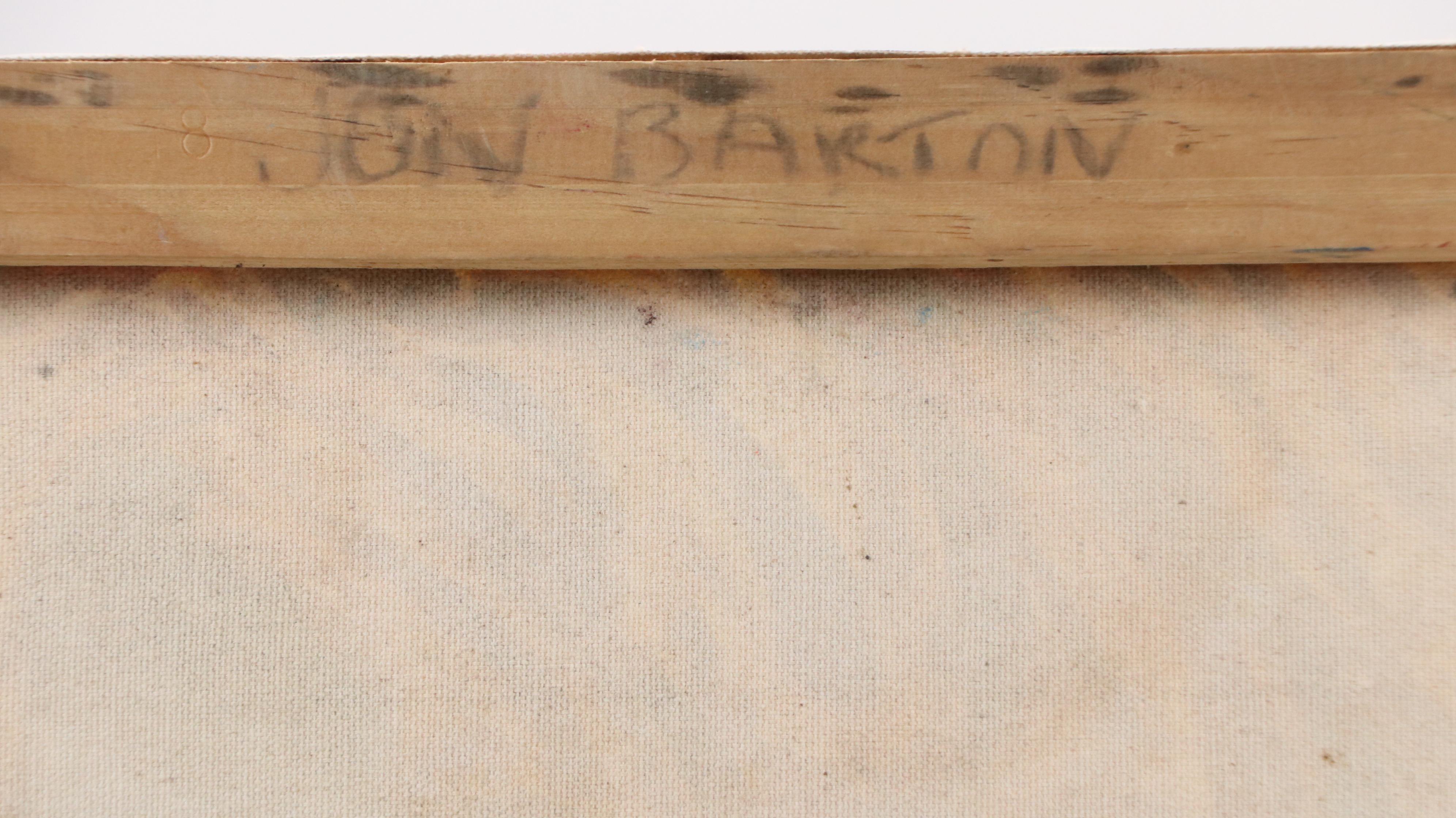 Jon Barton Abstract Surrealist Style Acrylic Painting of Man, 21st Century