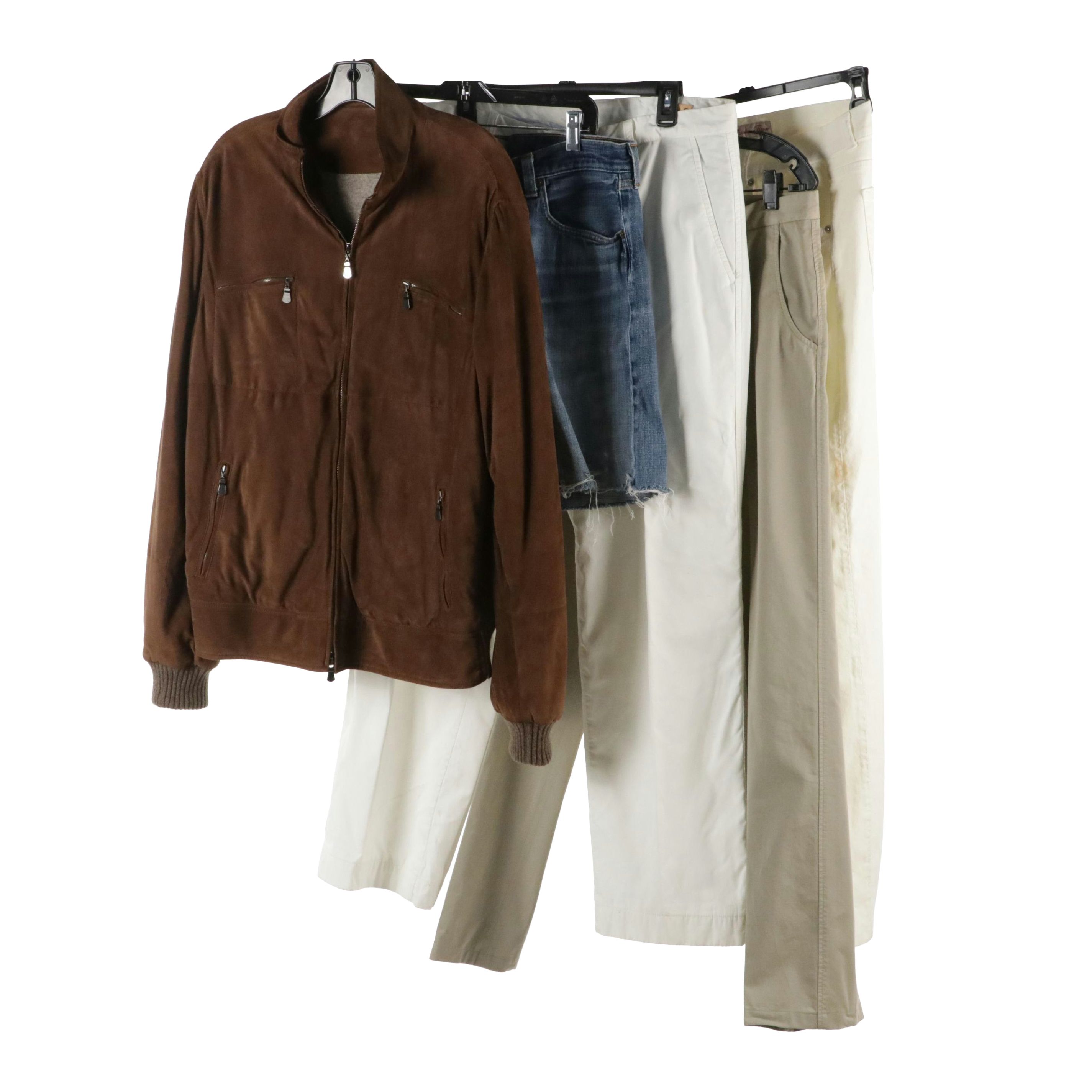 Men's Loro Piana, Battistoni, and More Suede/Cashmere Jacket, Pants and Cut-Offs