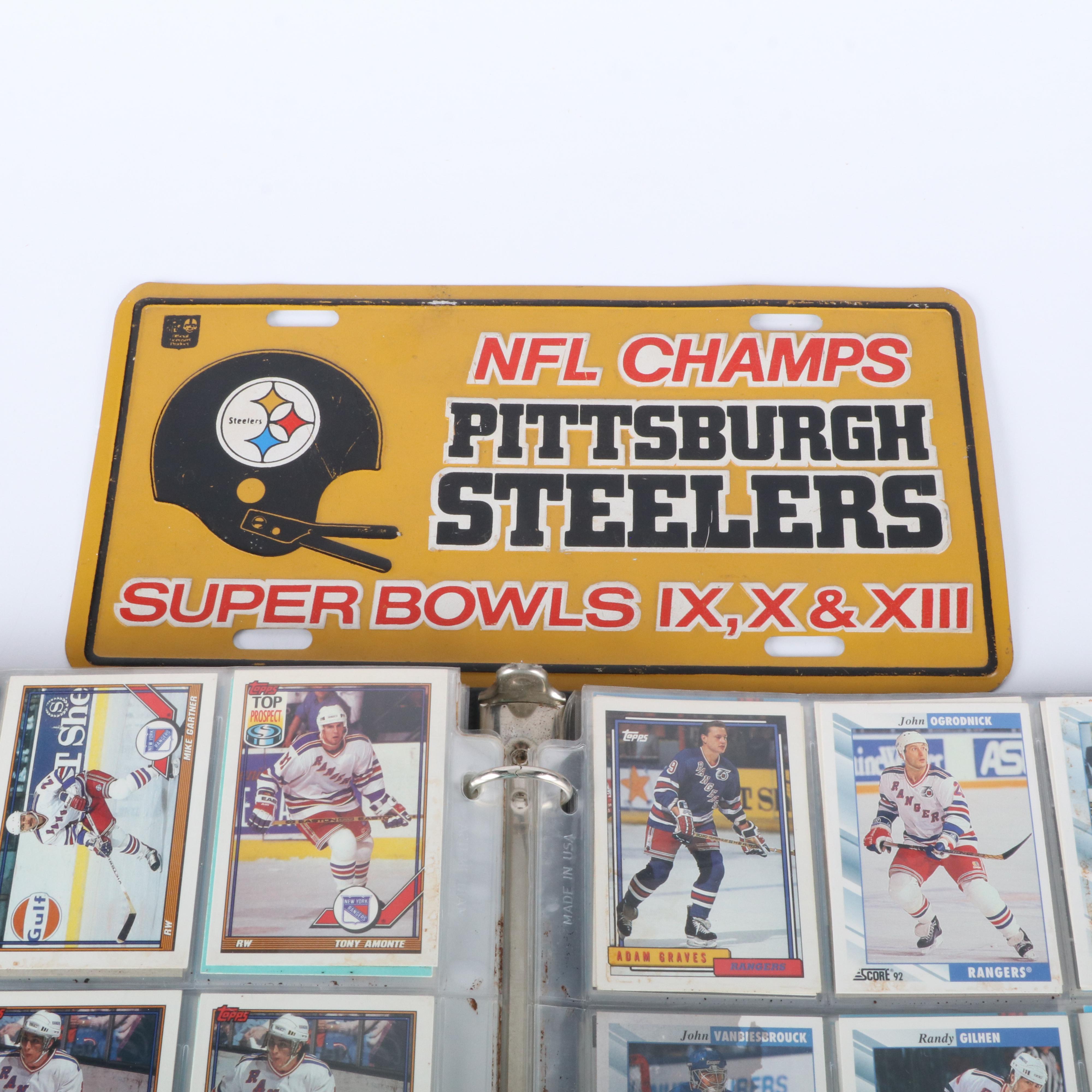Album of Over 300 Hockey Cards and Pittsburgh Sports Memorabilia