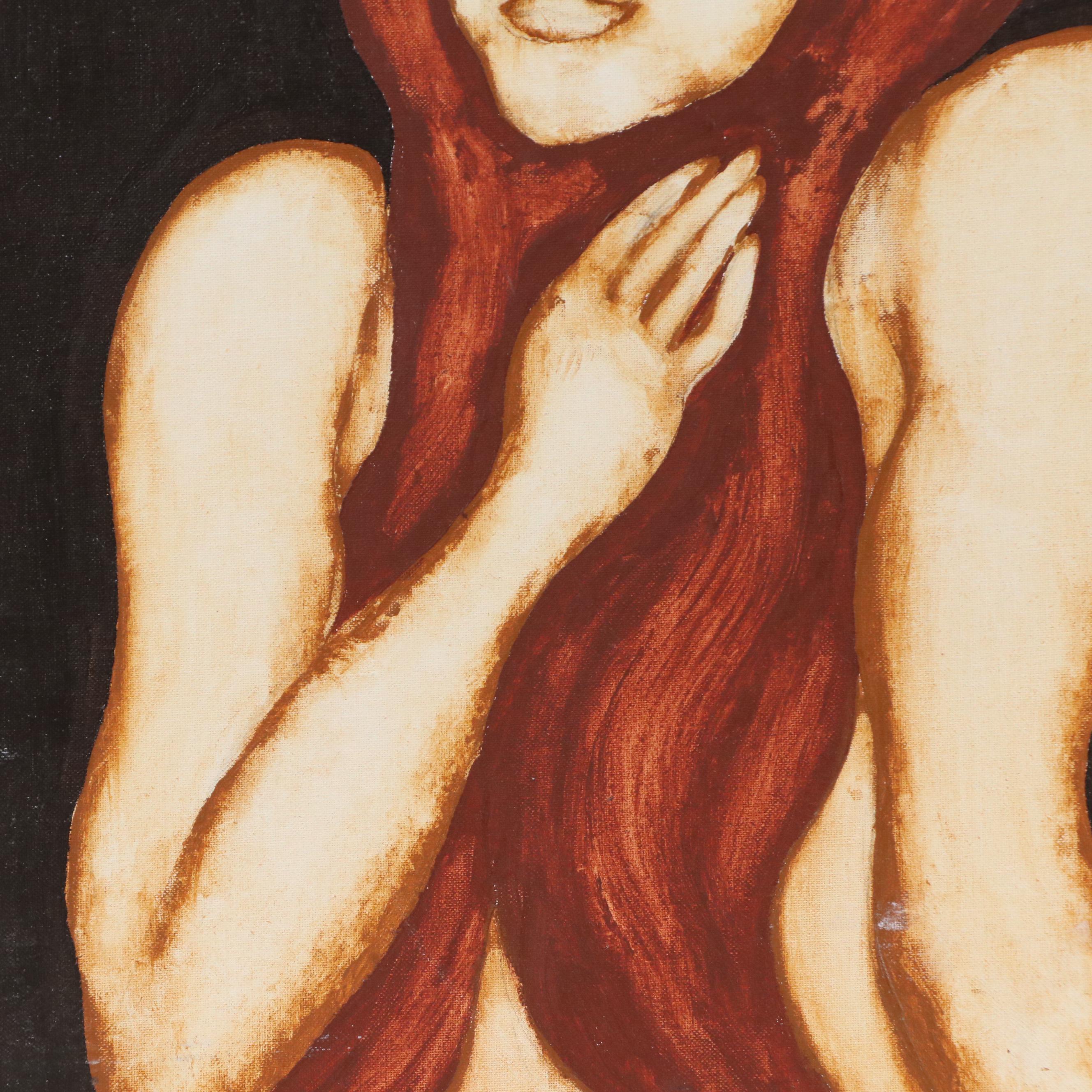 Frederick Arthur Yohe Portrait Acrylic Painting "Eve," 1972