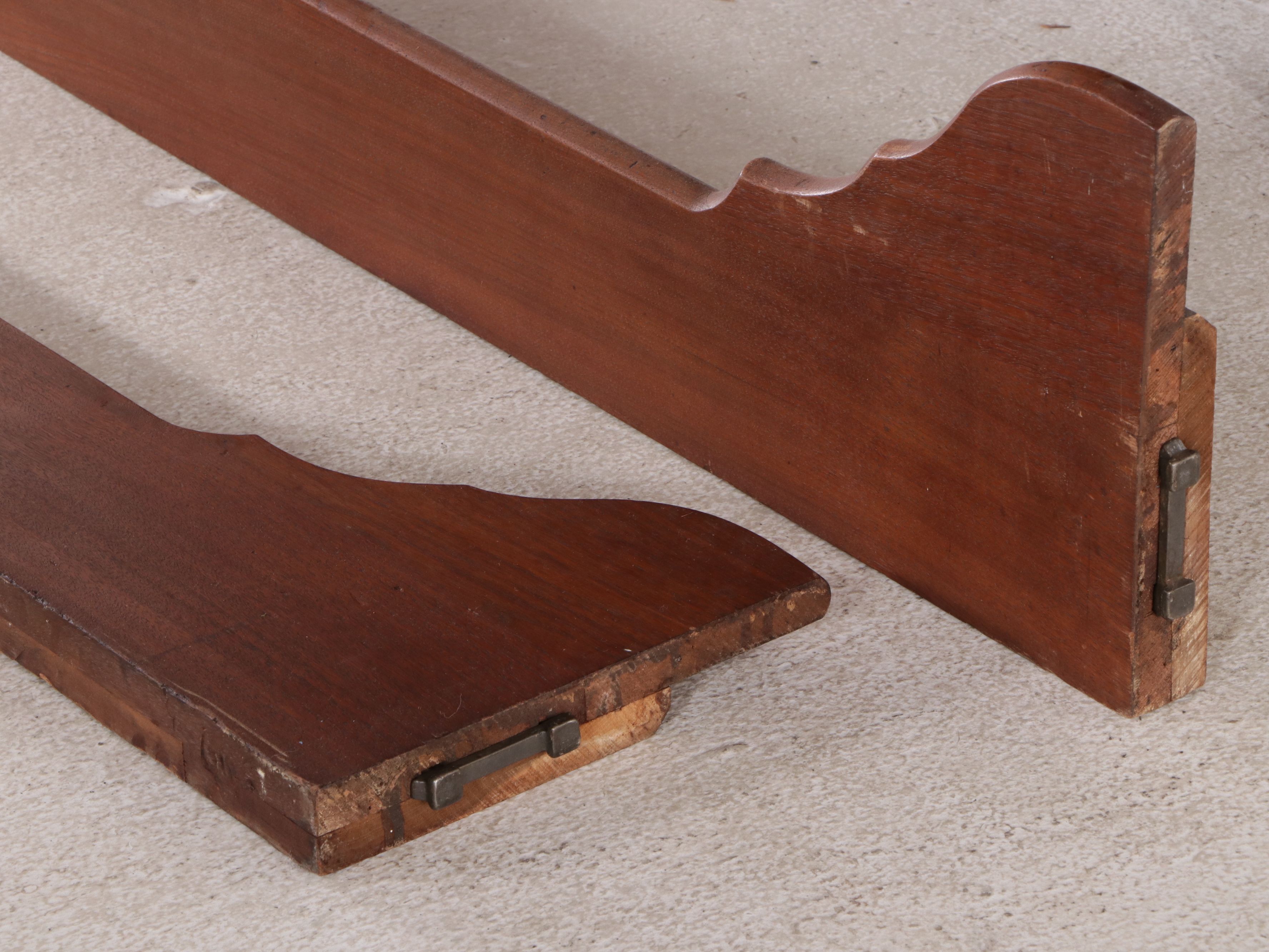 Victorian Eastlake Style Walnut and Burl Bed Frame