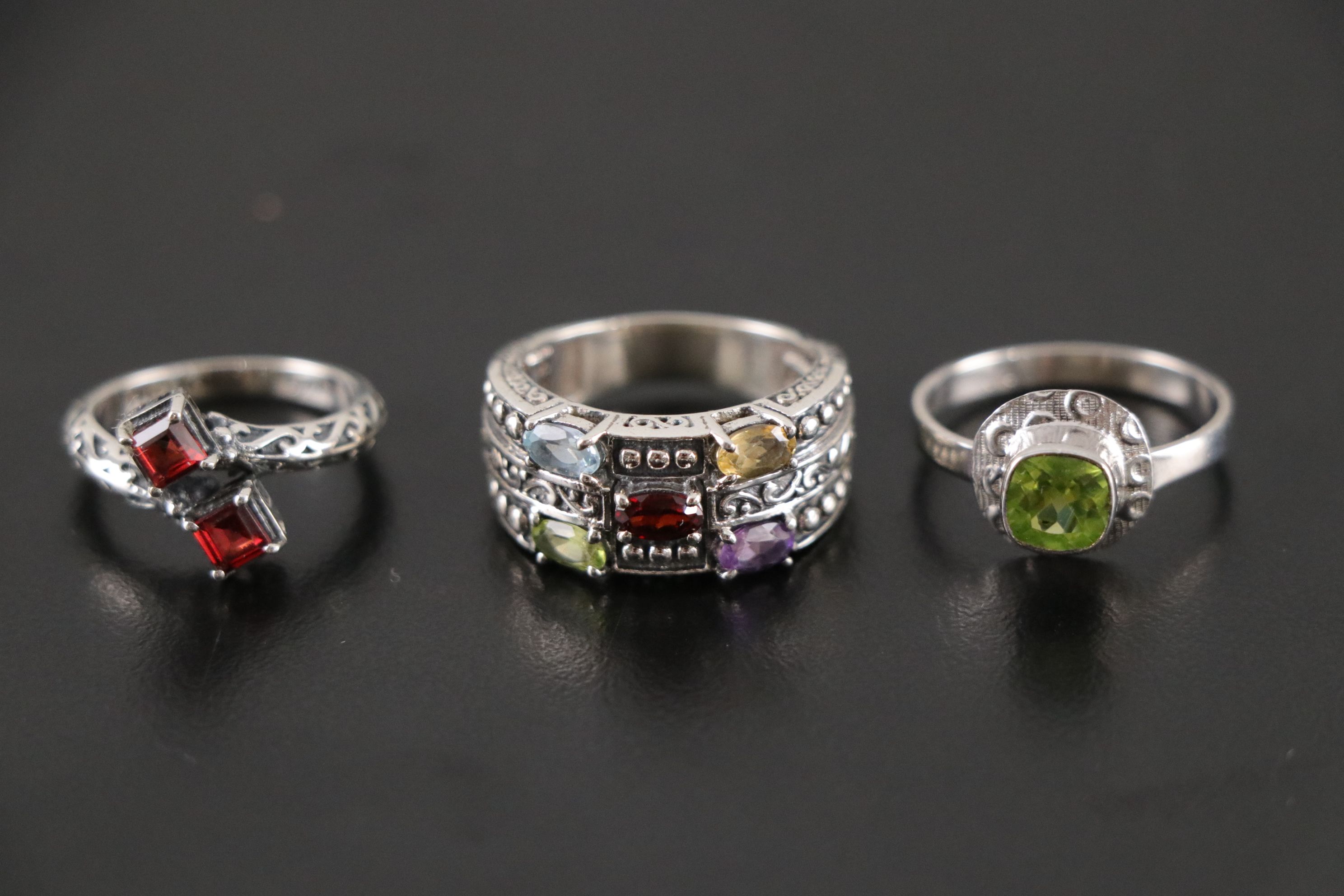 14 Assorted Sterling Silver Rings, Necklaces and Earrings