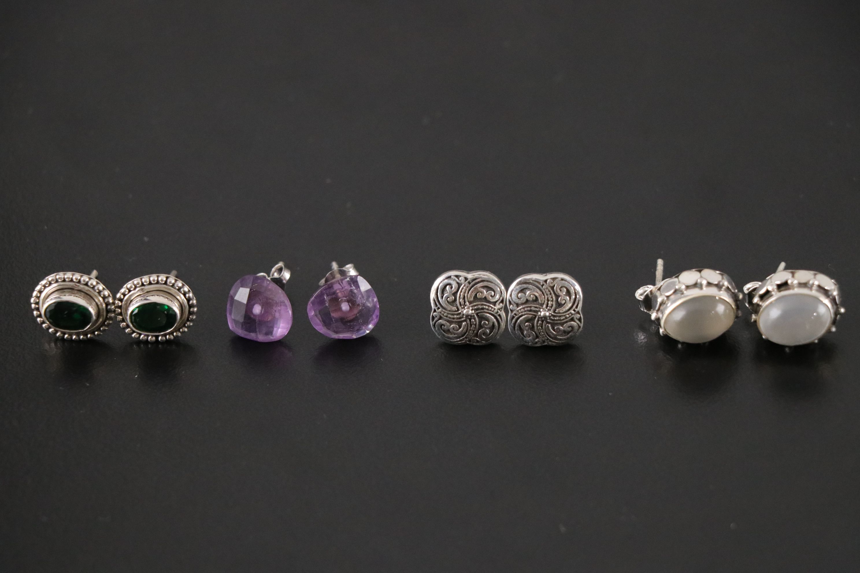 14 Assorted Sterling Silver Rings, Necklaces and Earrings