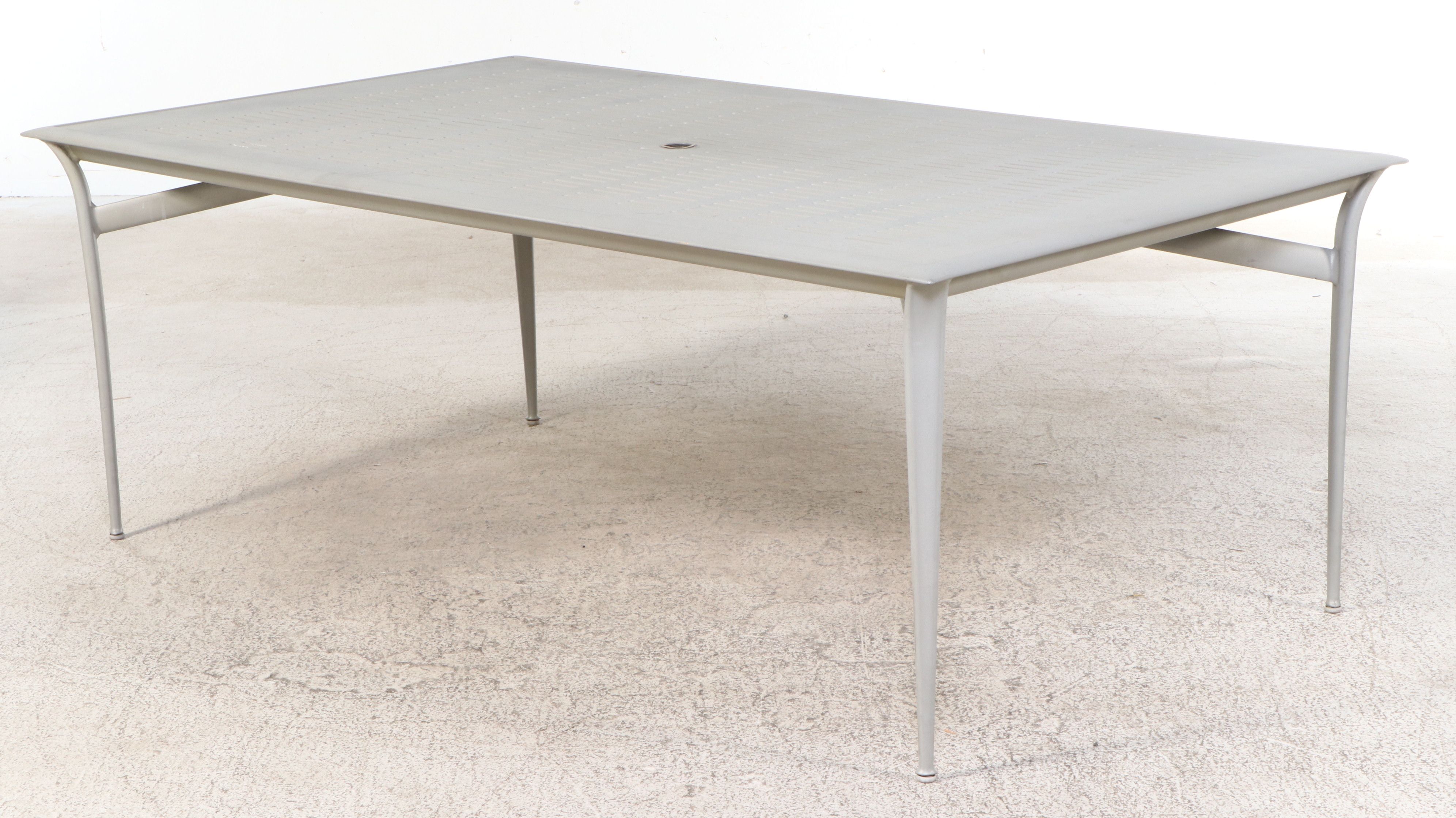 Brown Jordan Seven-Piece Patio Dining Set with Umbrella