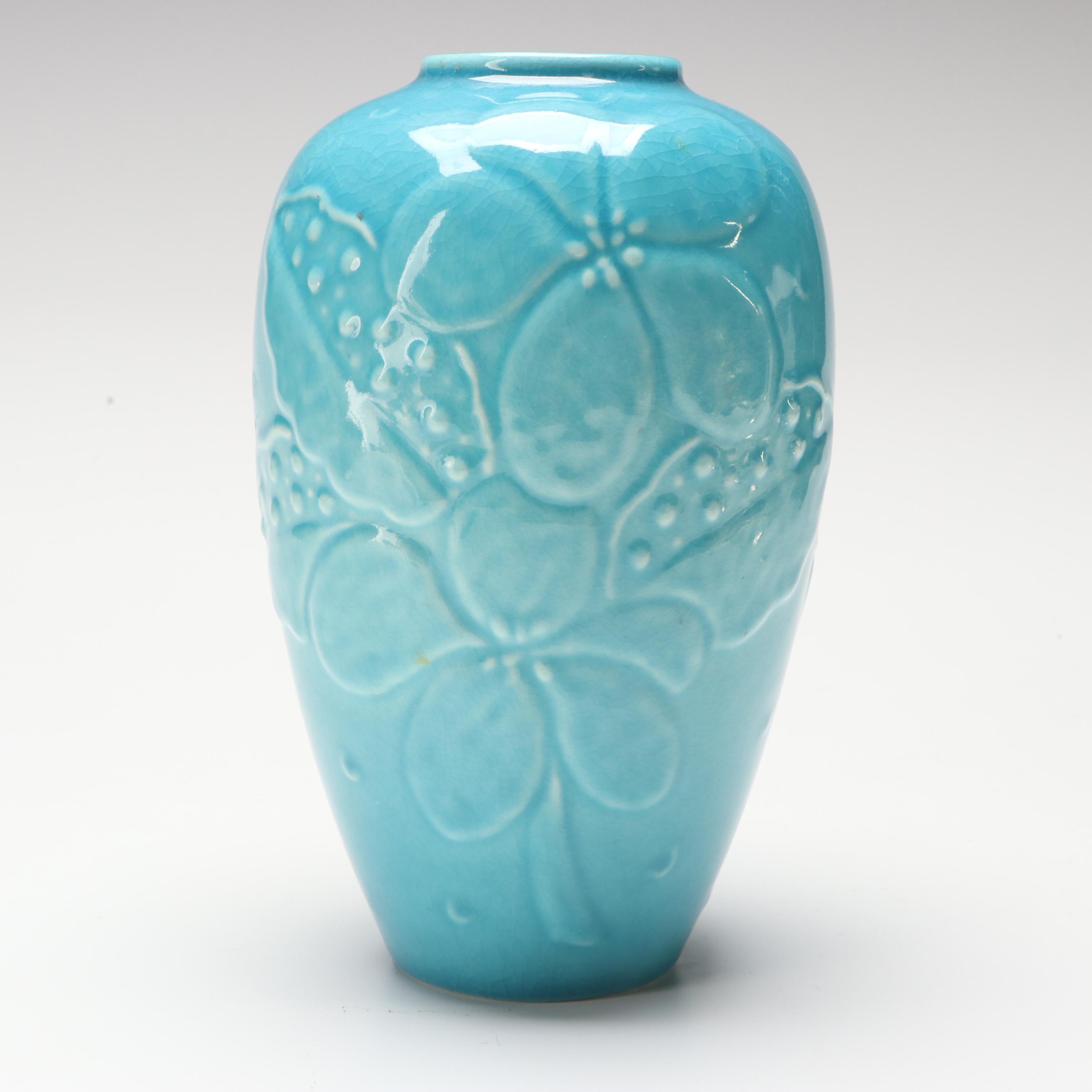 Rookwood Pottery Blue Glaze Ceramic Production Vase, 1945
