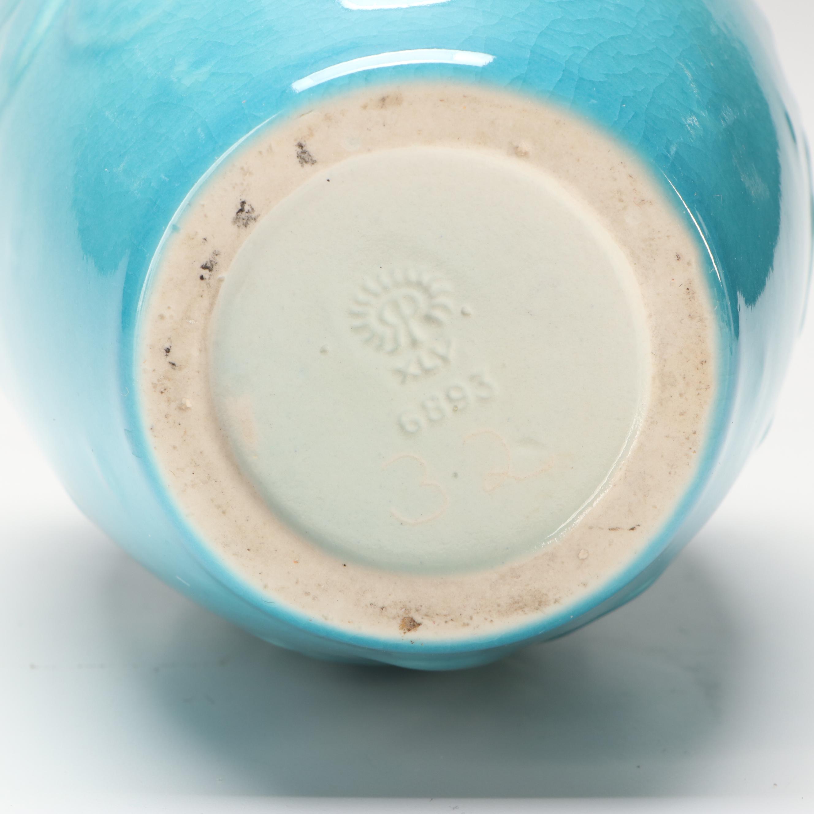 Rookwood Pottery Blue Glaze Ceramic Production Vase, 1945