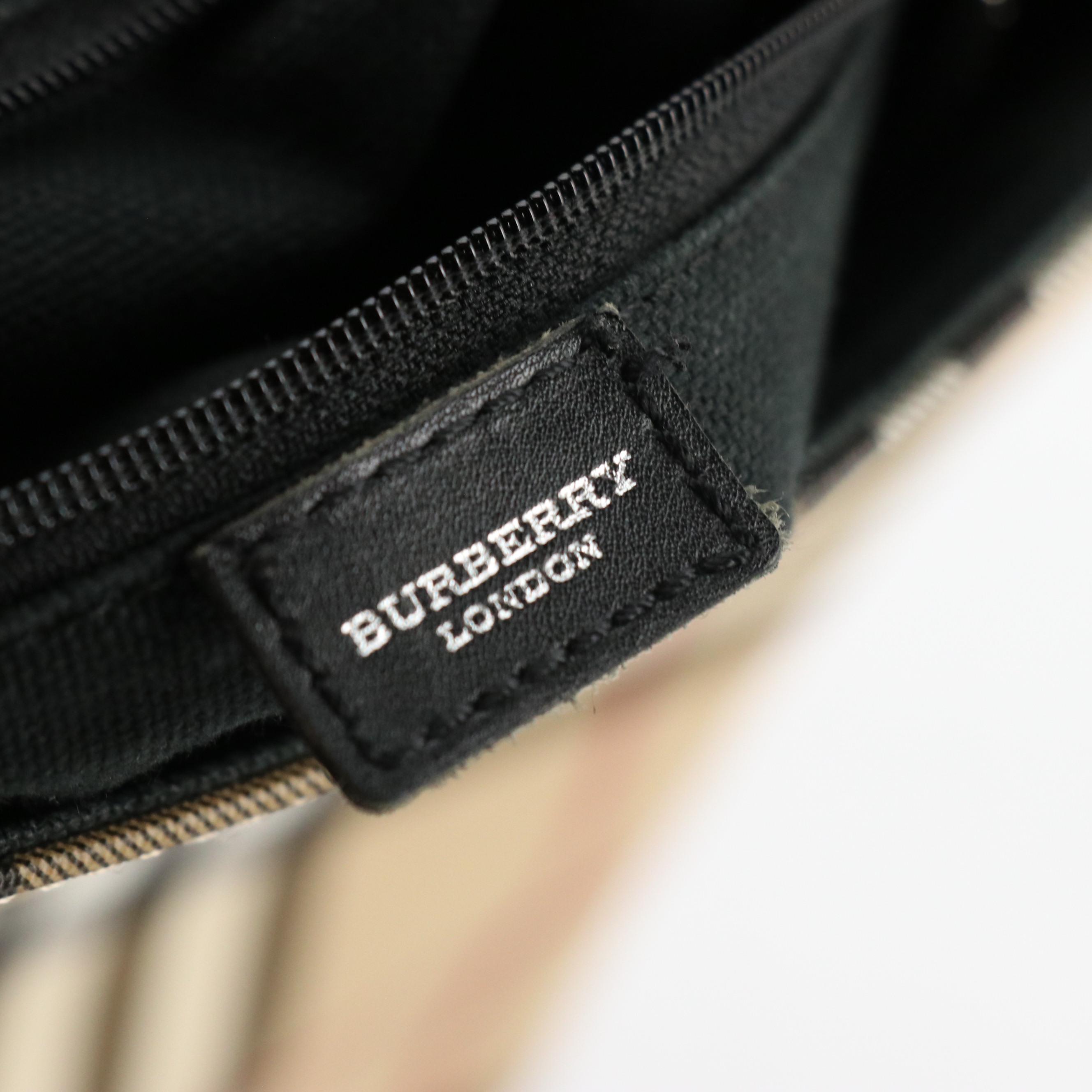Burberry Full Flap Crossbody in House Check Nylon Canvas and Black Leather Trim
