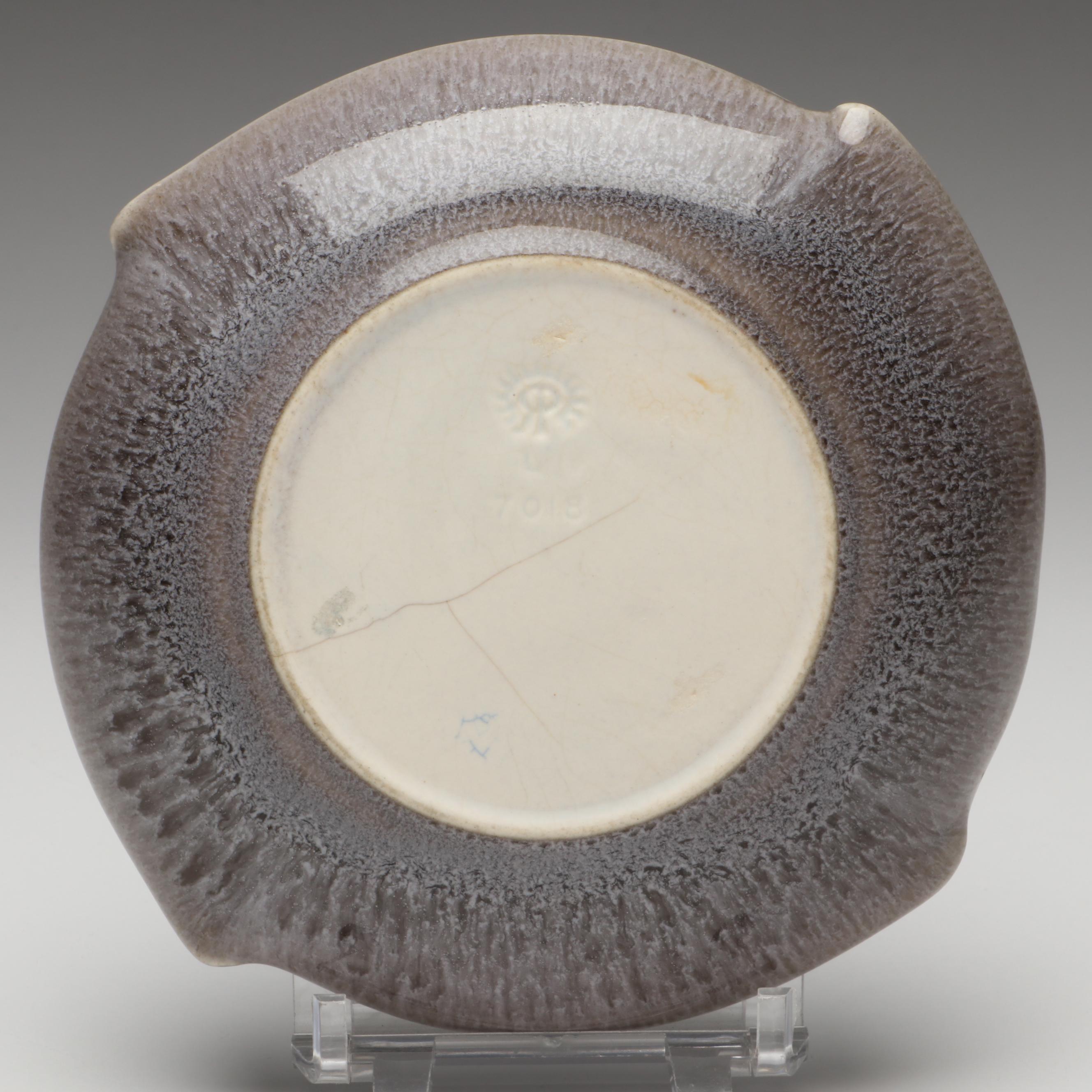 Rookwood Pottery Molten Glaze Vase and Dish, Mid-20th Century