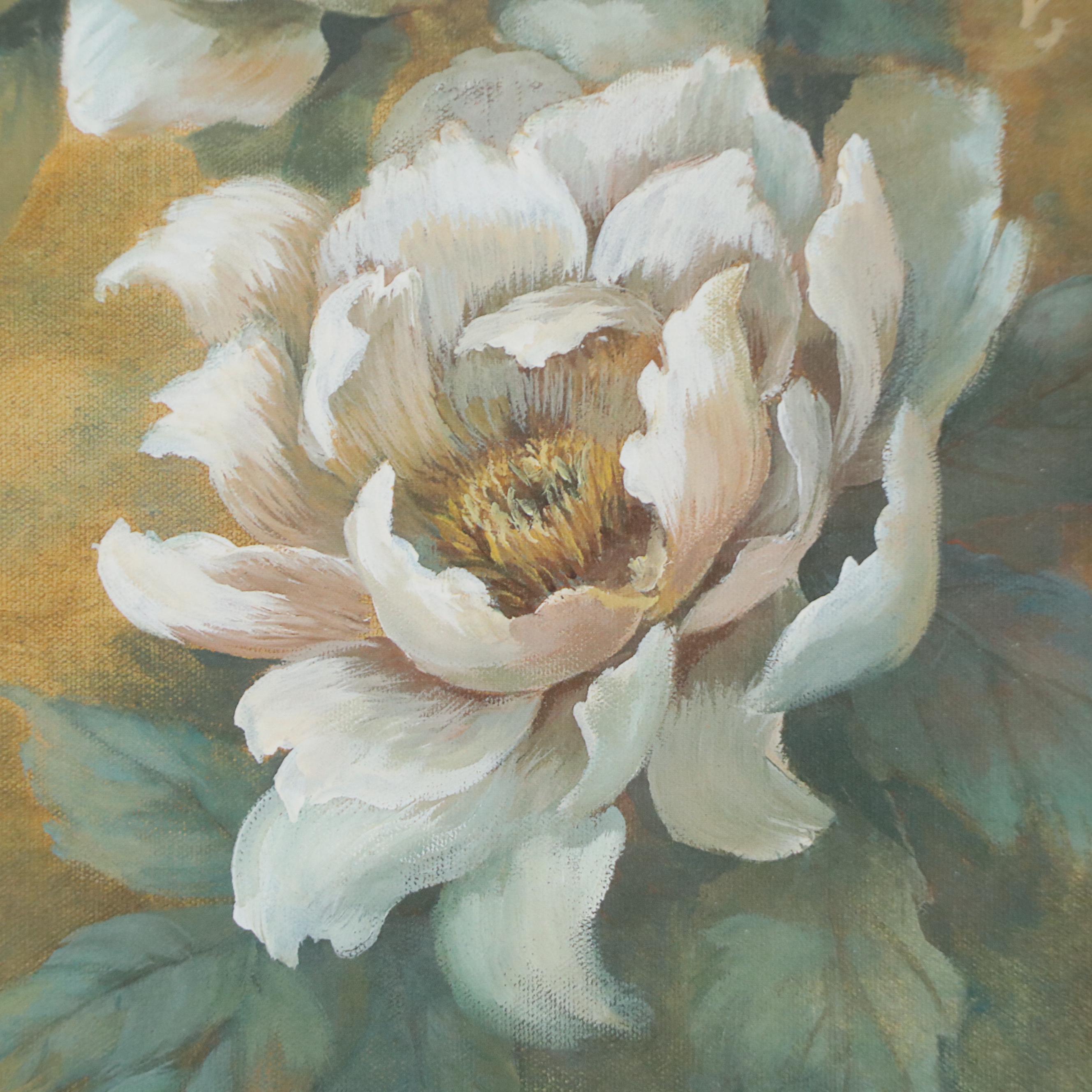 Floral Offset Lithograph After Vivian Flasch "Pam's Peonies," 21st Century