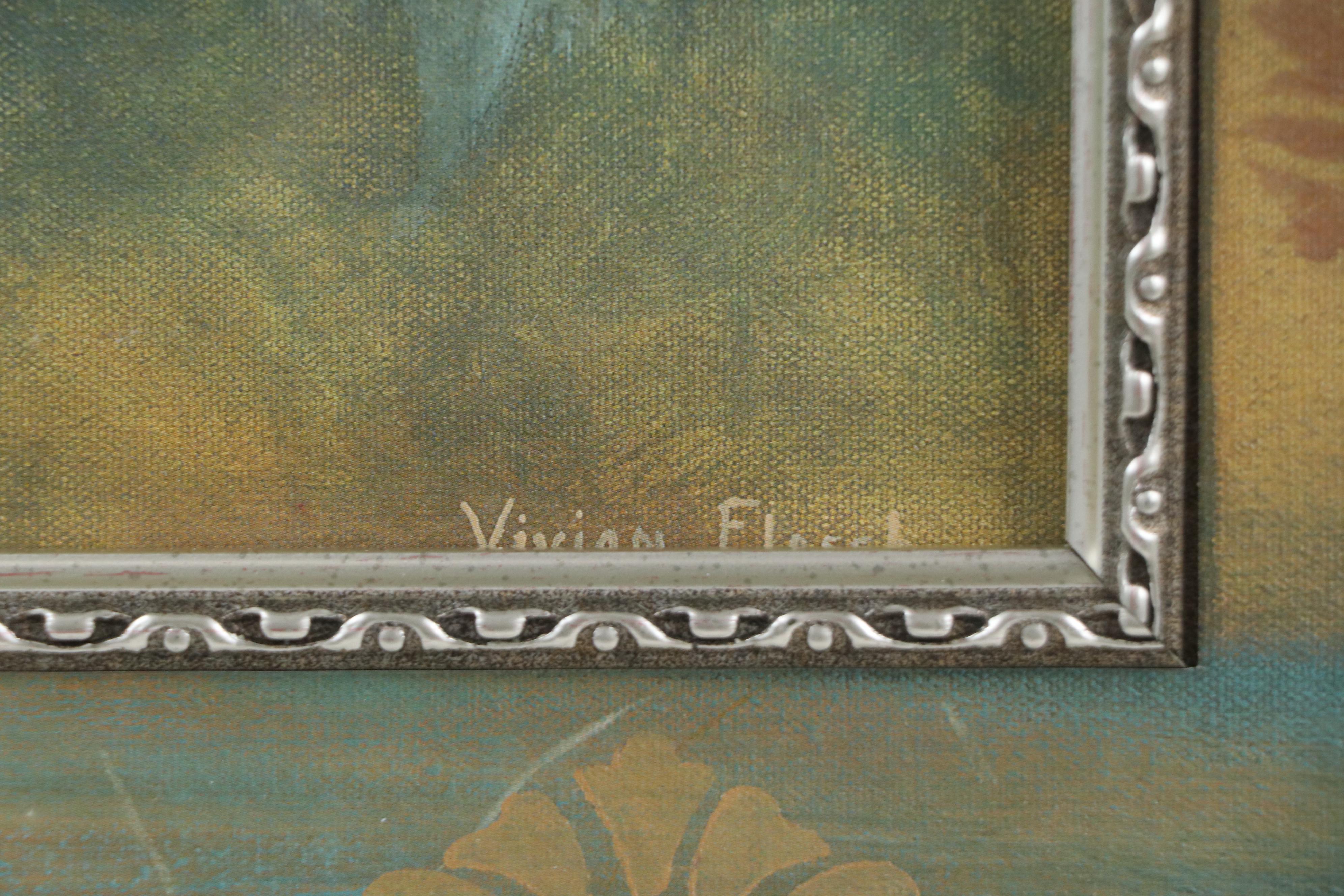 Floral Offset Lithograph After Vivian Flasch "Pam's Peonies," 21st Century