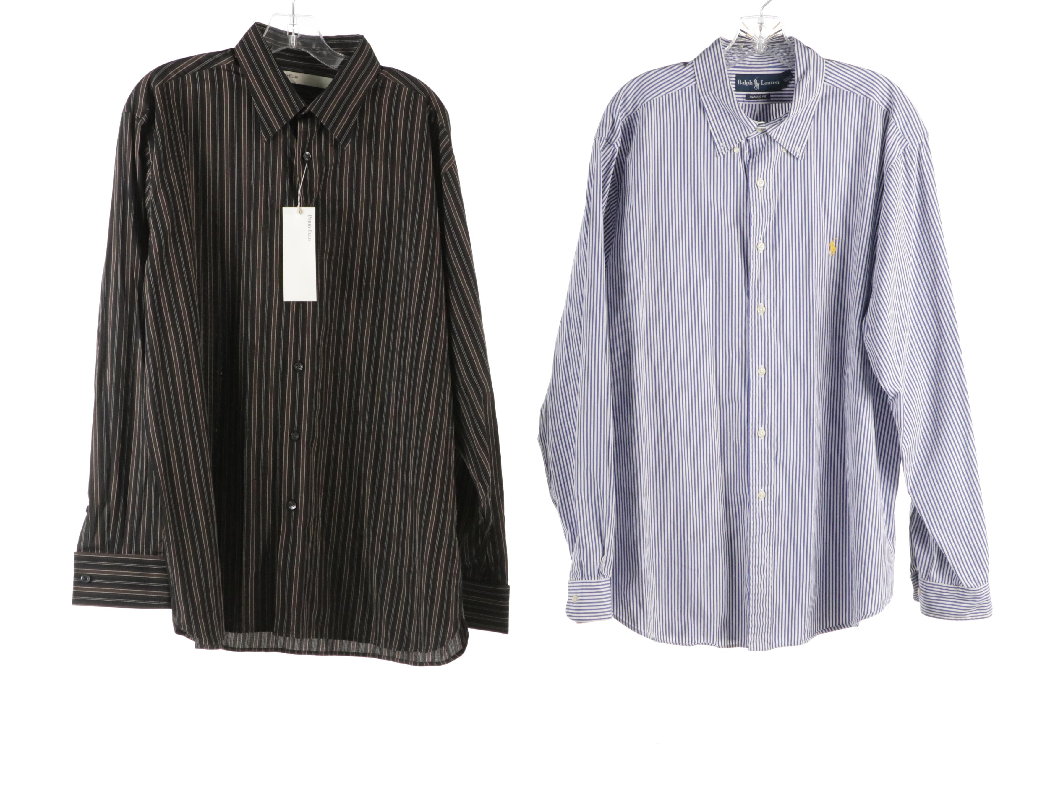 Men's Ralph Lauren and Perry Ellis Long Sleeve Button Down Shirts