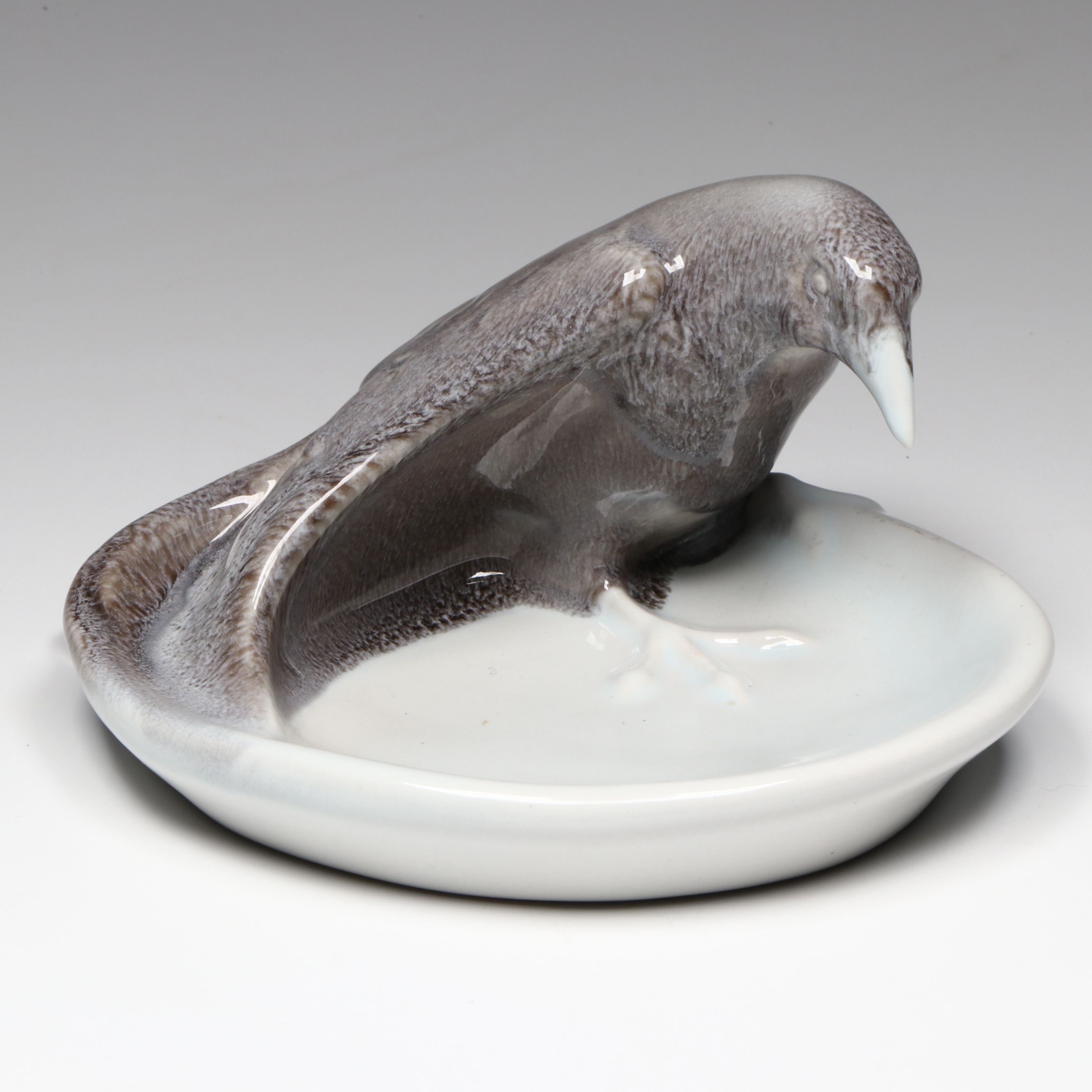 Rookwood Pottery "Rook" Blue Gray Glazed Ceramic Tray, 1956