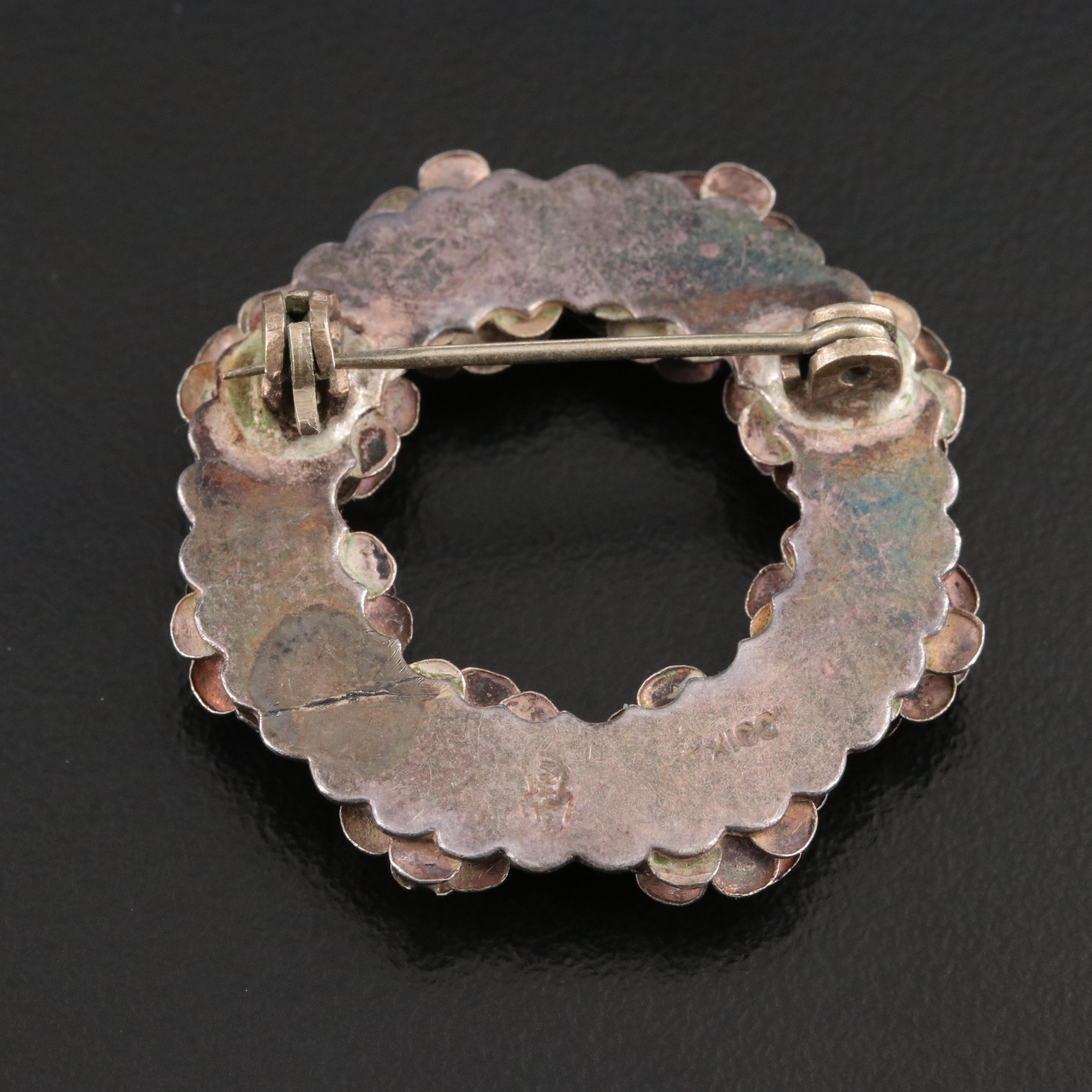 Sterling Turquoise Circle Pin