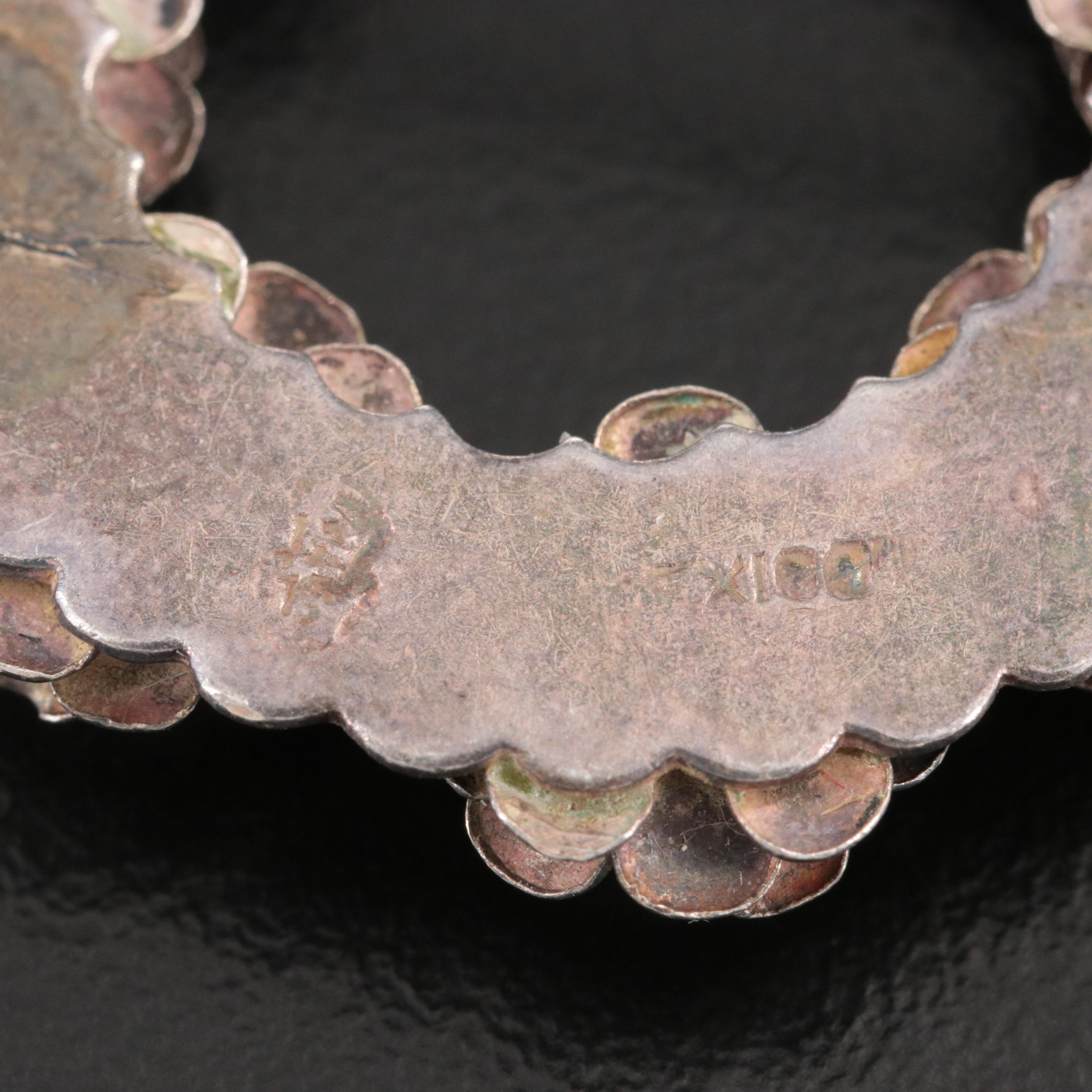 Sterling Turquoise Circle Pin