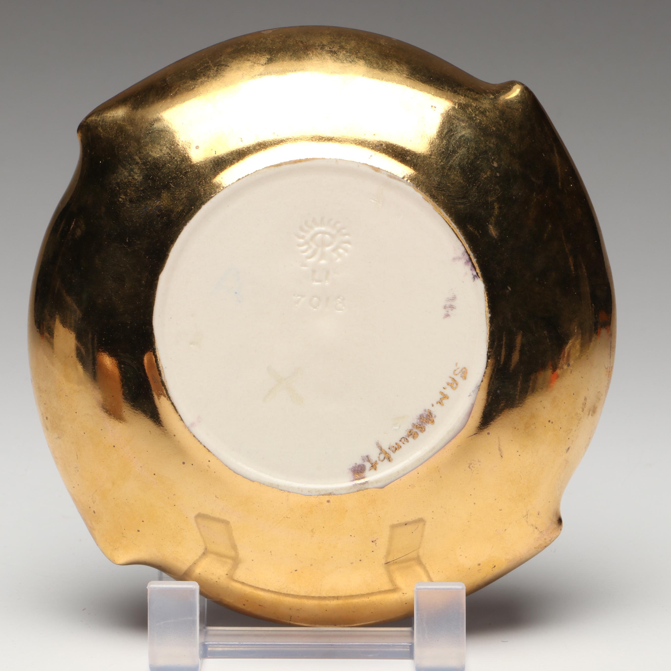 Rookwood Pottery Matte Glaze Vase and Acorn Plate, 1945 & 1951