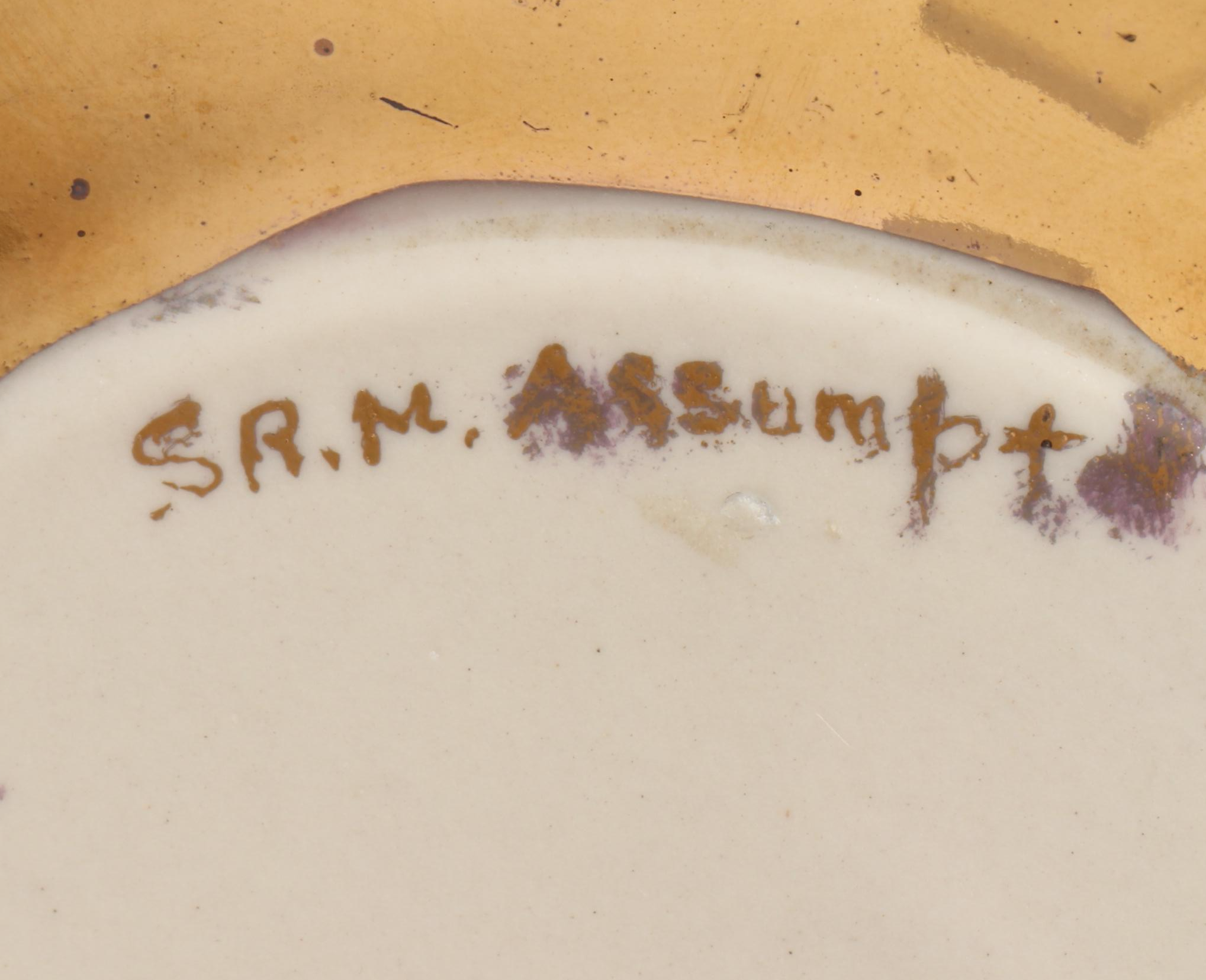 Rookwood Pottery Matte Glaze Vase and Acorn Plate, 1945 & 1951