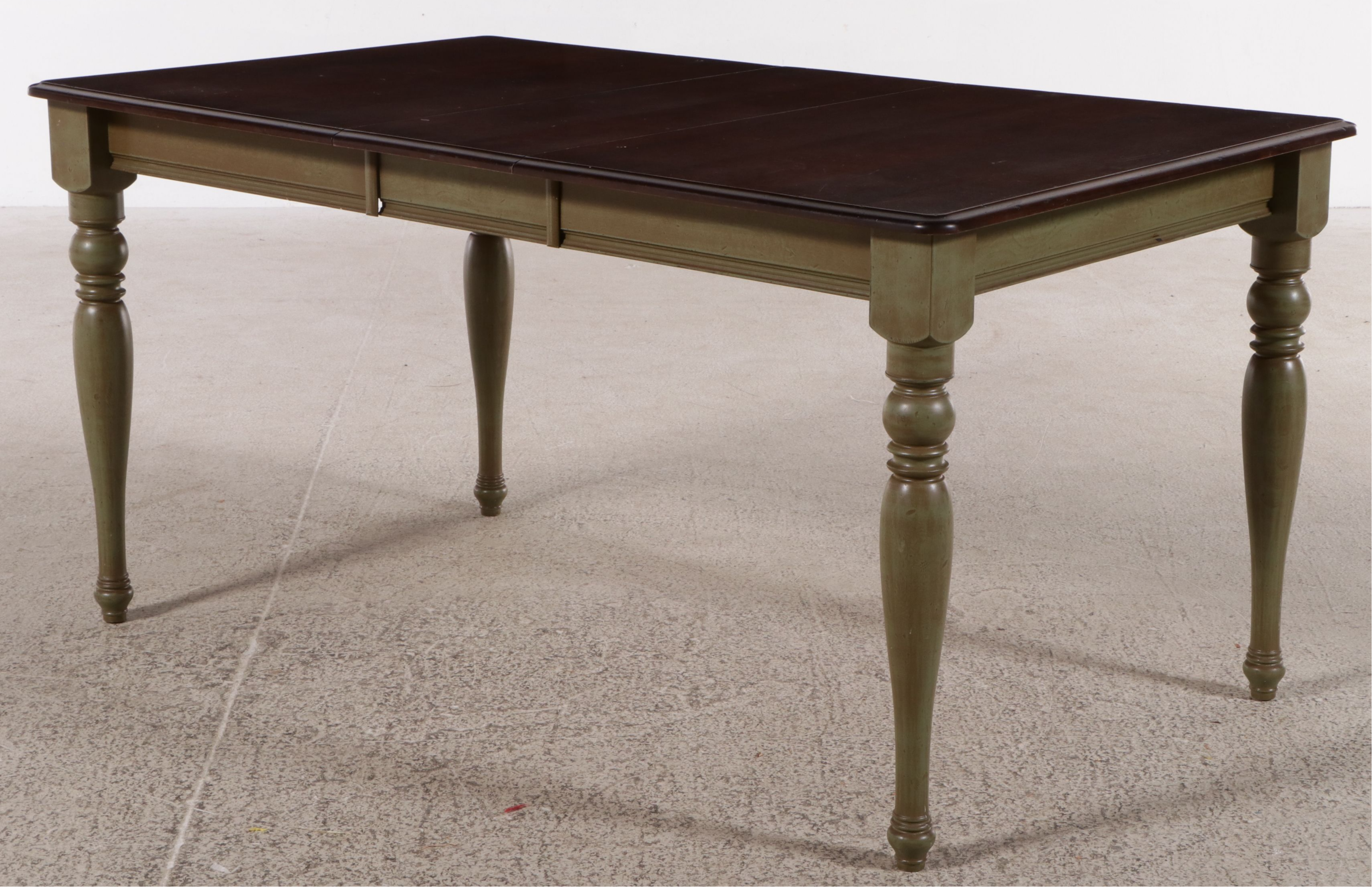 Seven-Piece Primitive Dining Set with Painted Windsor Style Chairs