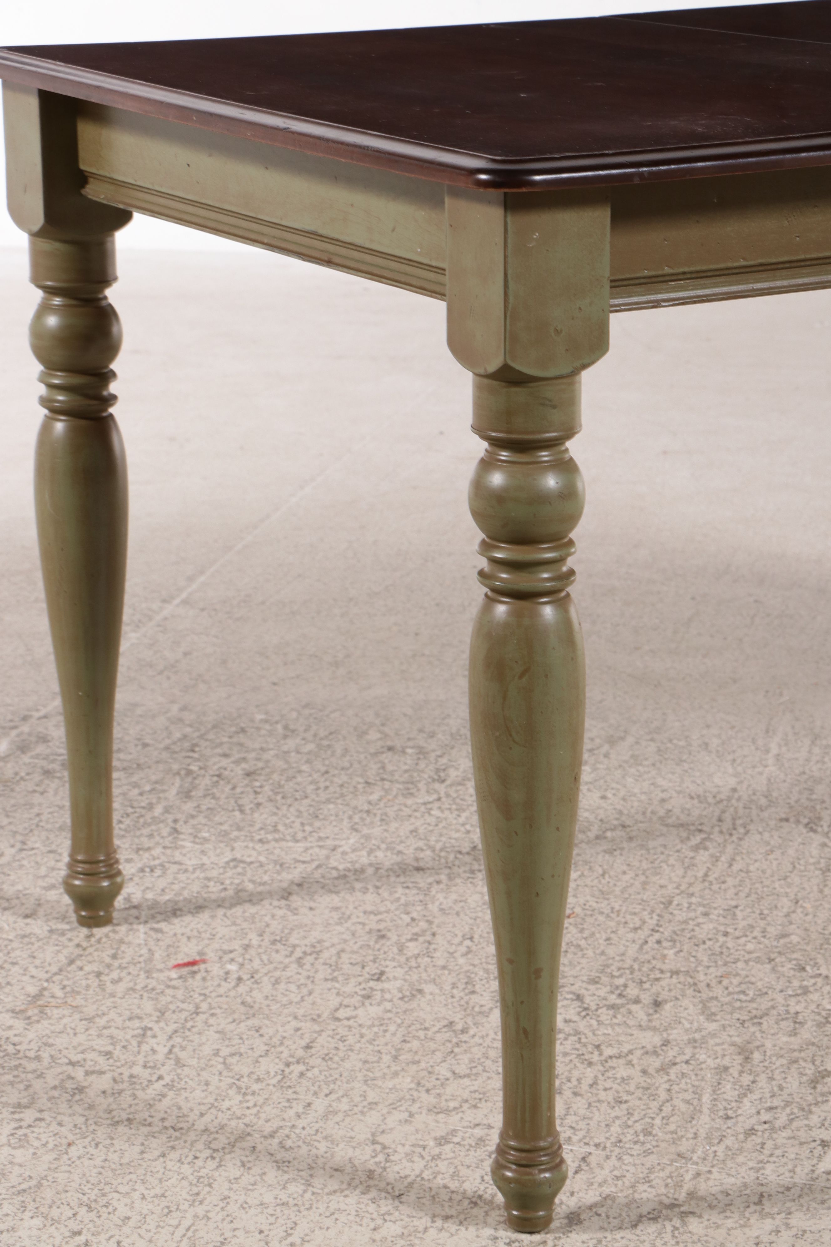 Seven-Piece Primitive Dining Set with Painted Windsor Style Chairs