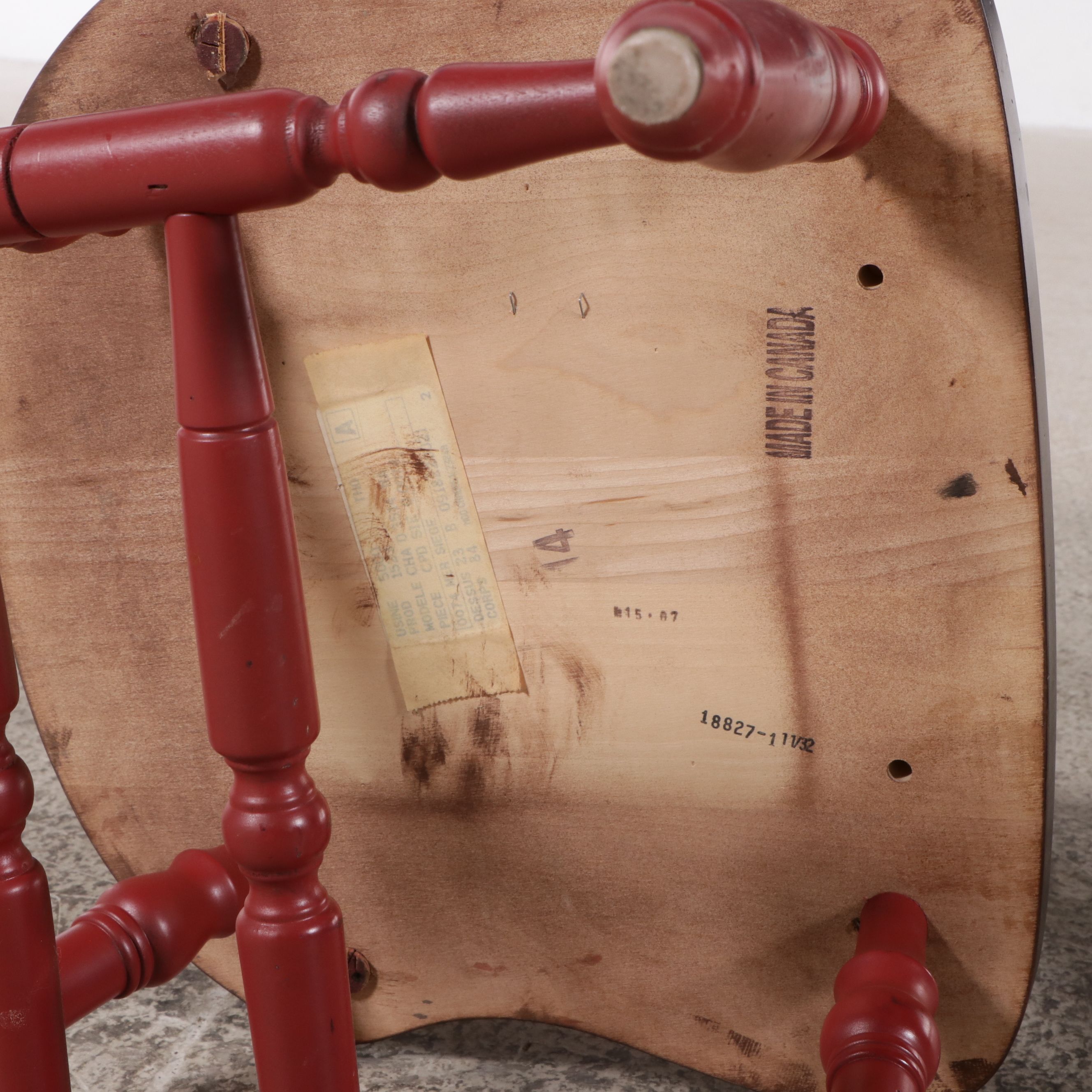 Seven-Piece Primitive Dining Set with Painted Windsor Style Chairs