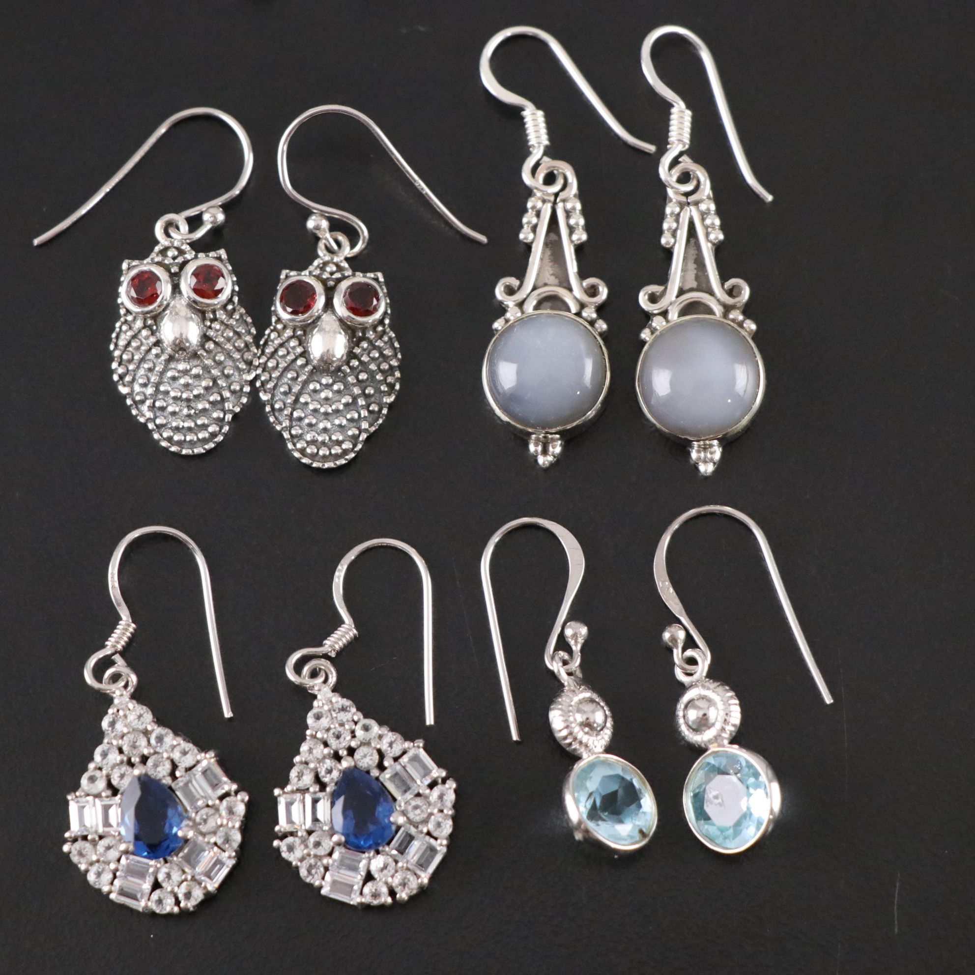 14 Assorted Sterling Silver Rings, Necklaces and Earrings