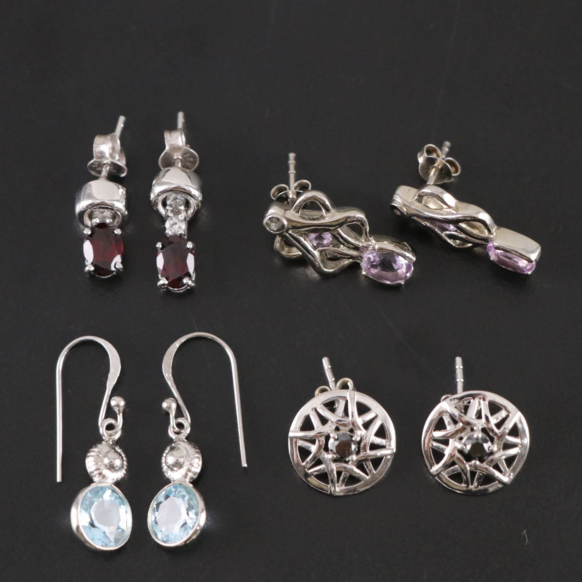 14 Assorted Sterling Silver Rings, Necklaces and Earrings