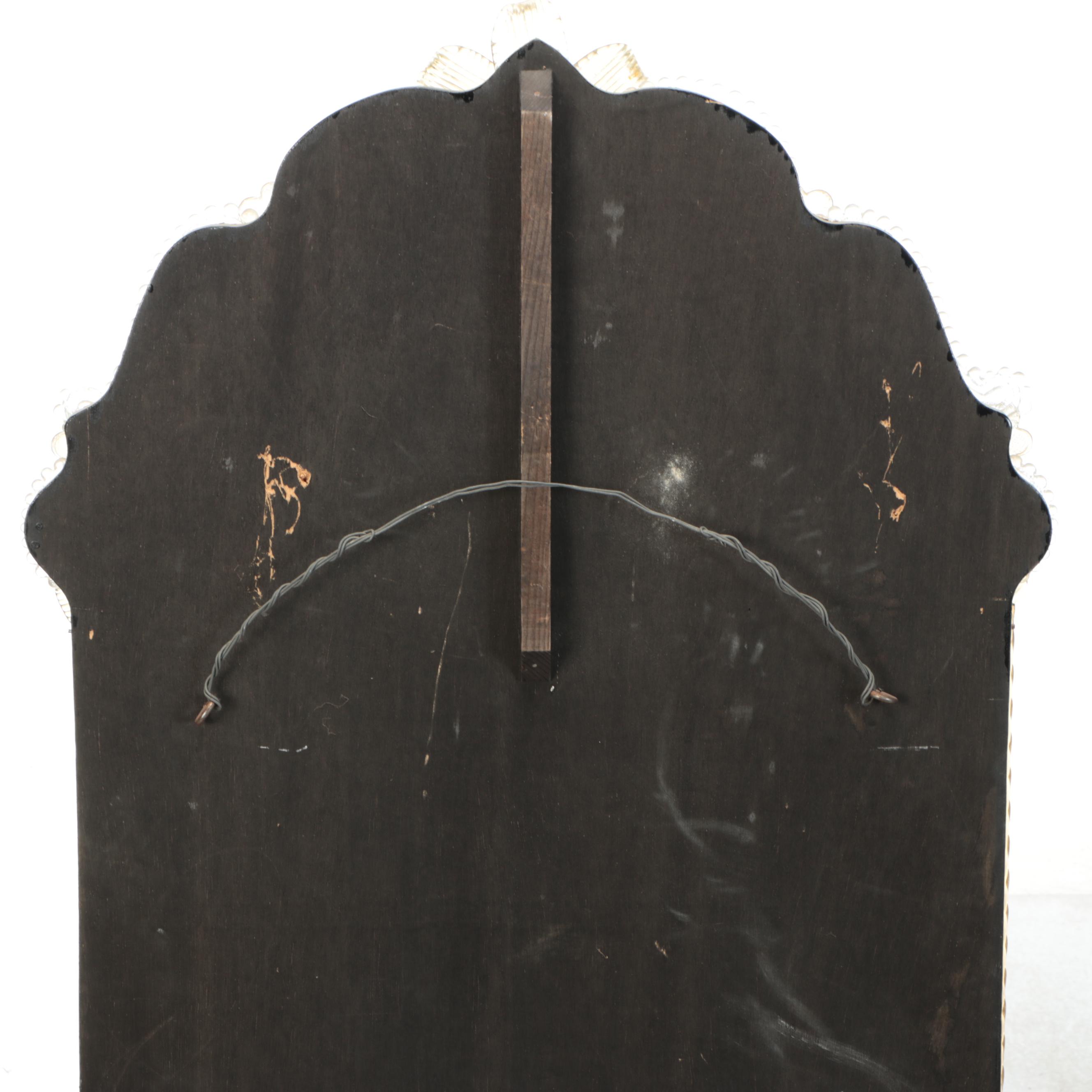 Venetian Etched and Embellished Art Glass Mirror, Mid-20th Century