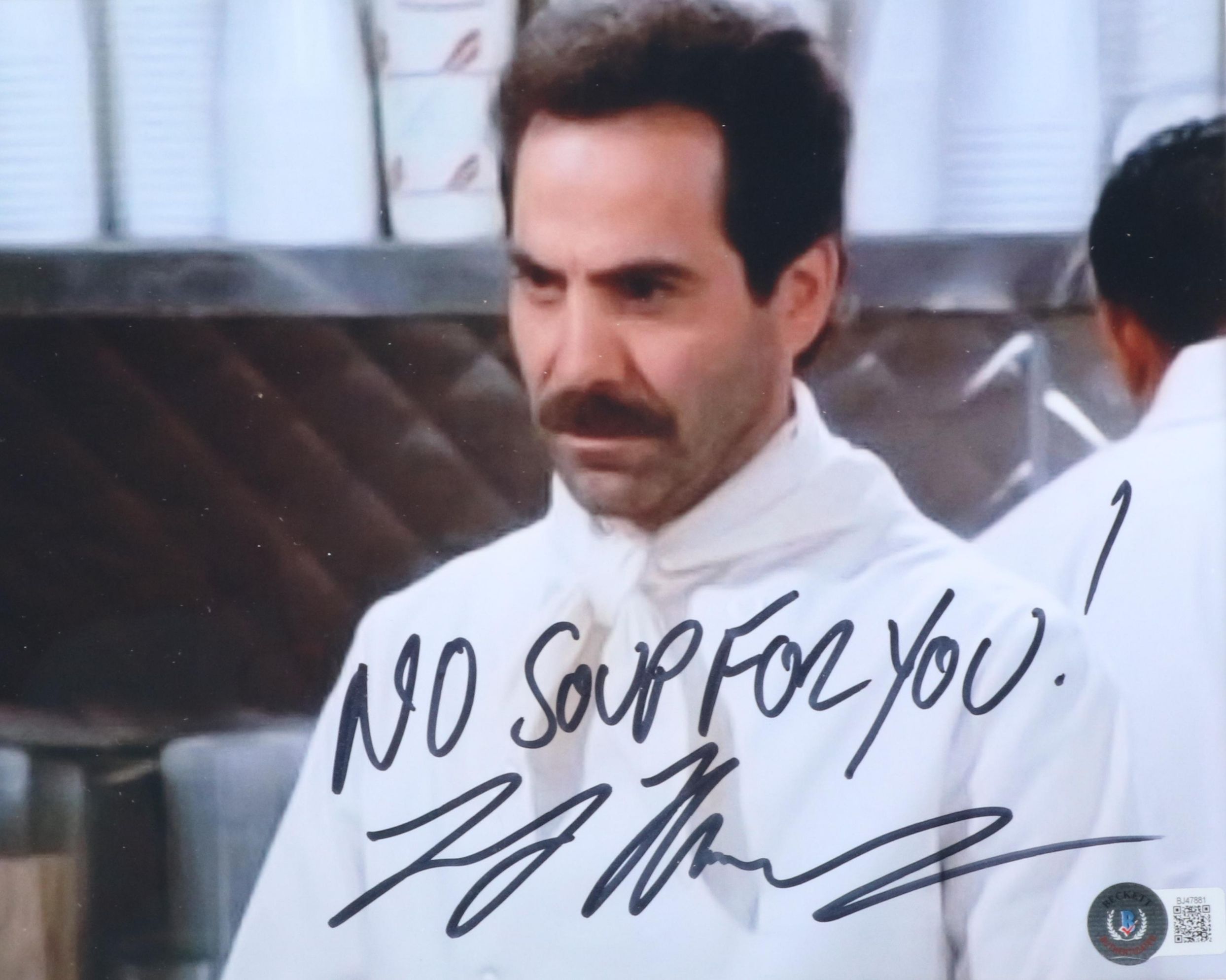 Larry Thomas Signed “No Soup For You!” Seinfeld Print in Matted Frame, Beckett